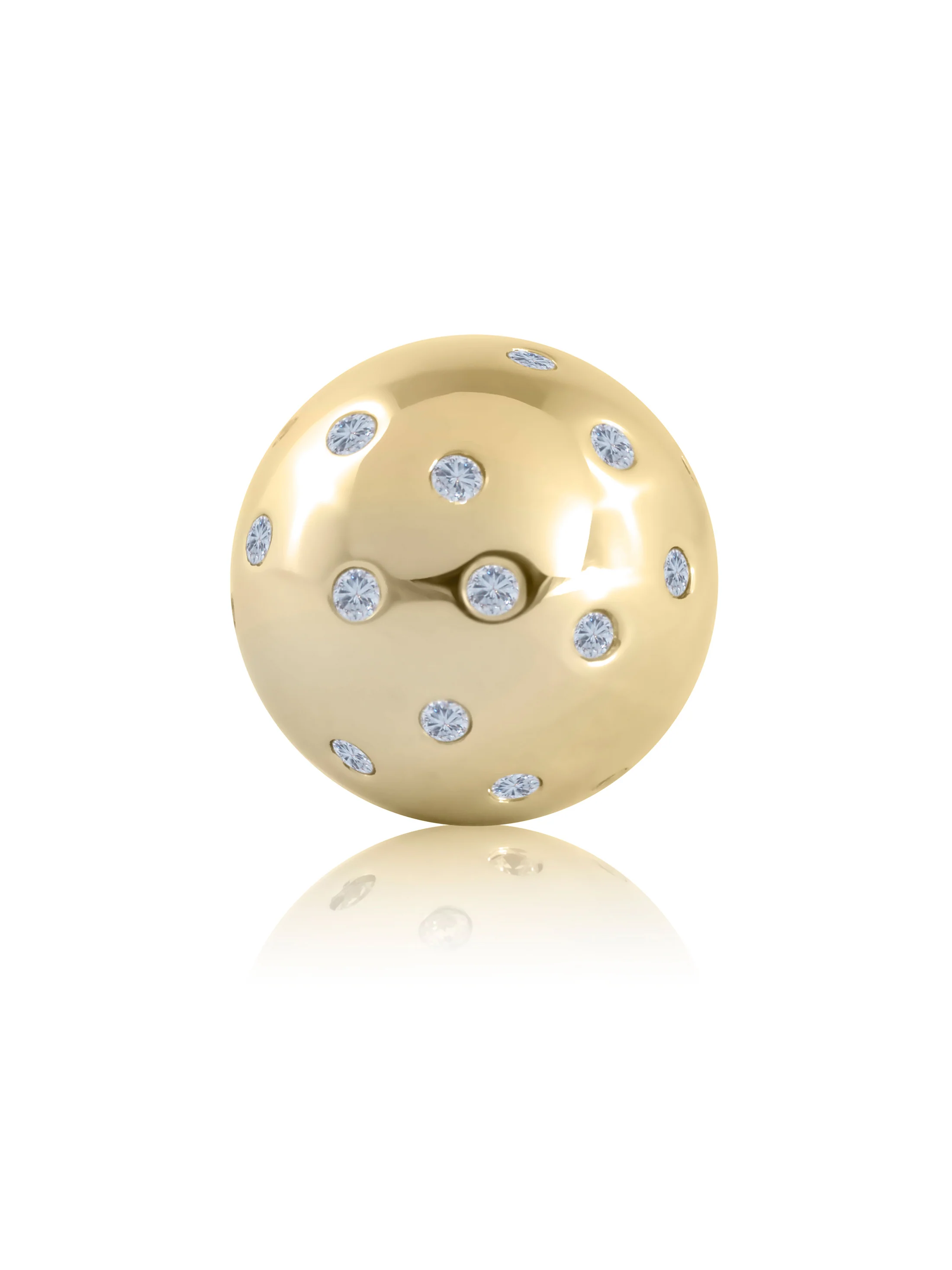 14mm Gold - Flush set - Clear CZ