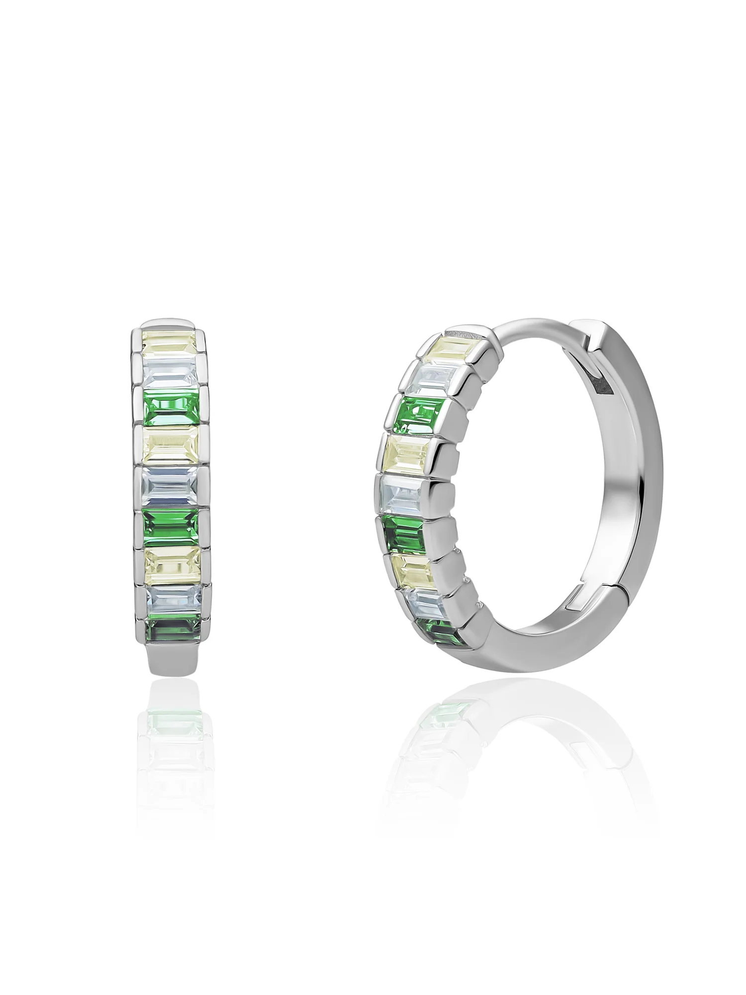 Baguette Creolen Zirconia Groen - Image 2