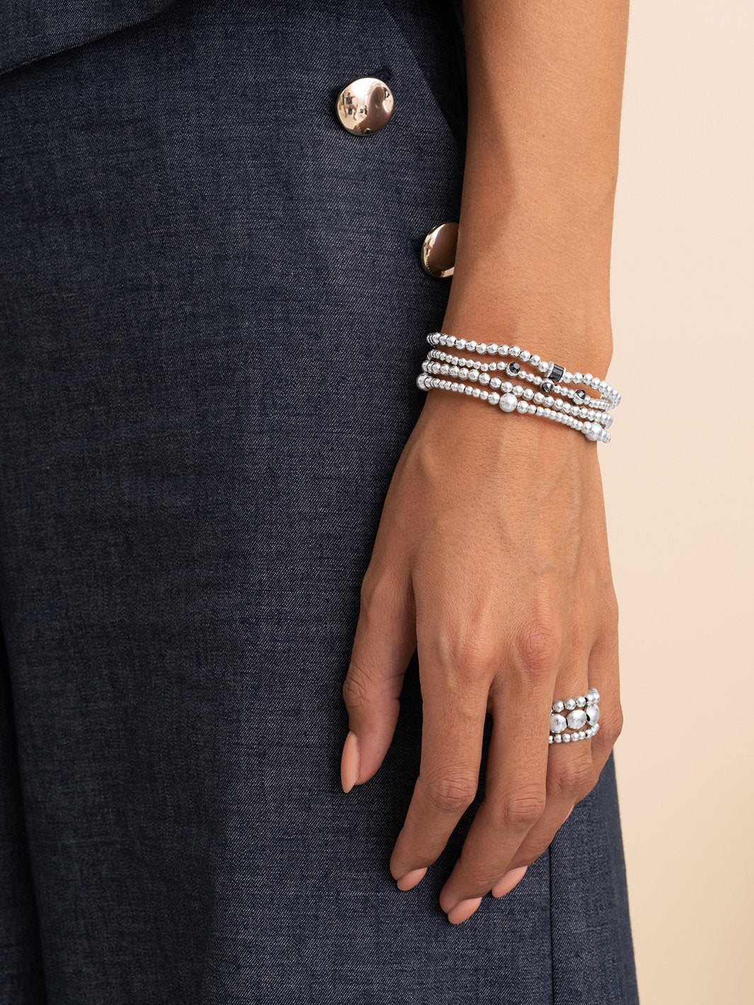 Baguette Cylinder Armband Zirconia Zwart - Image 4