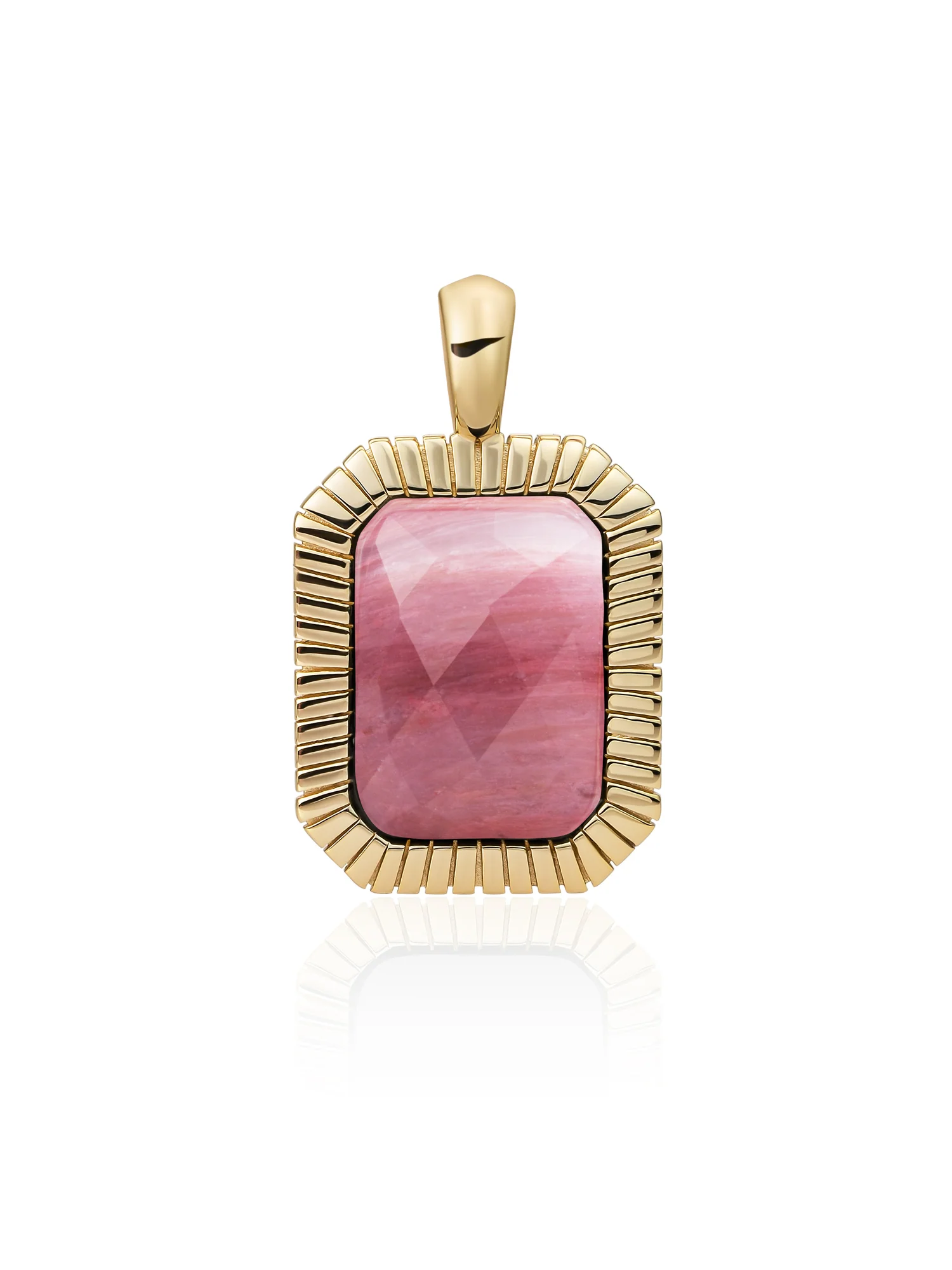 Baguette Pendant Pink Rhodonite