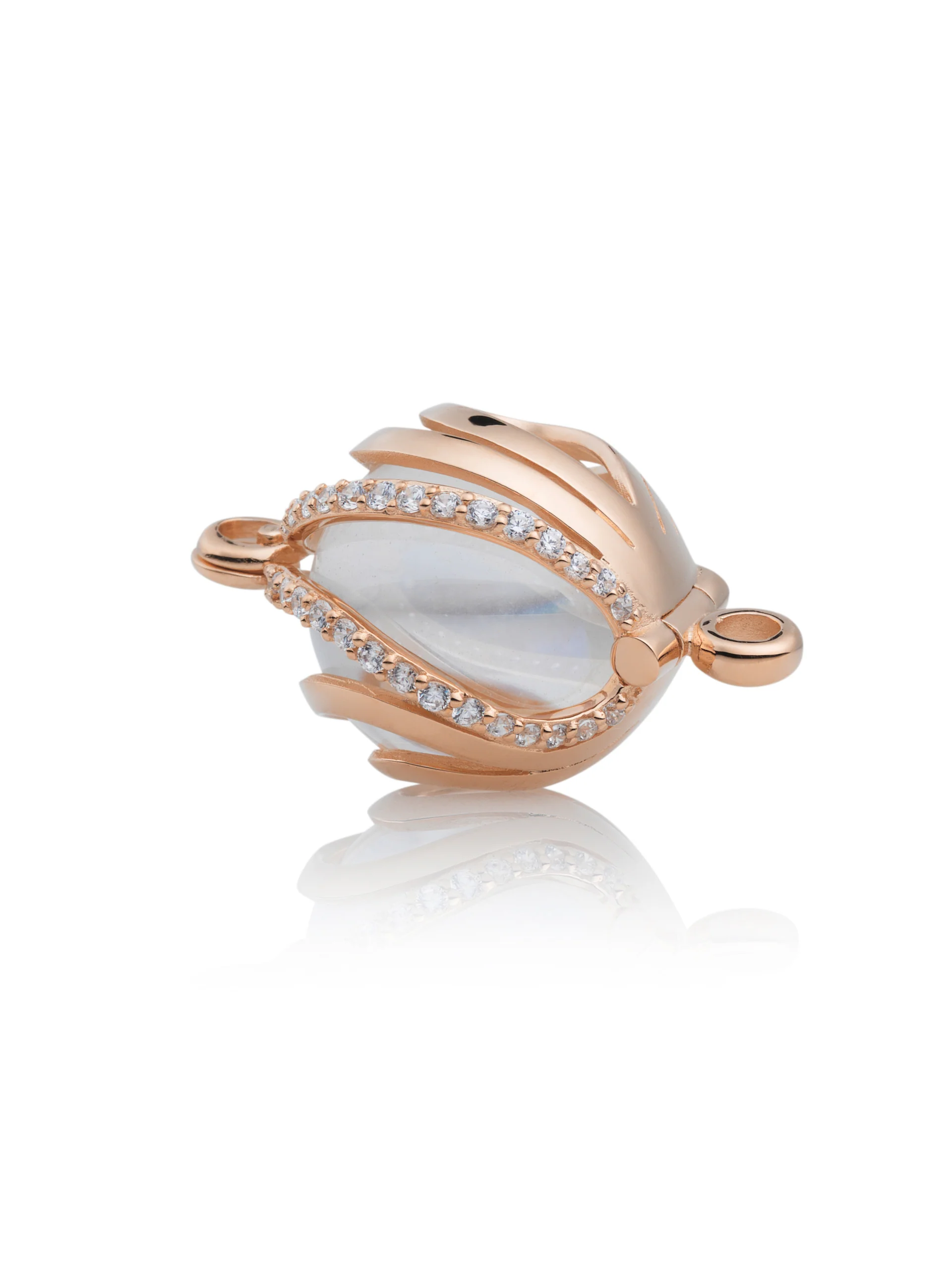 Bracelet Pendant - Aurora Crystal Rose Gold - CZ Polished 14mm