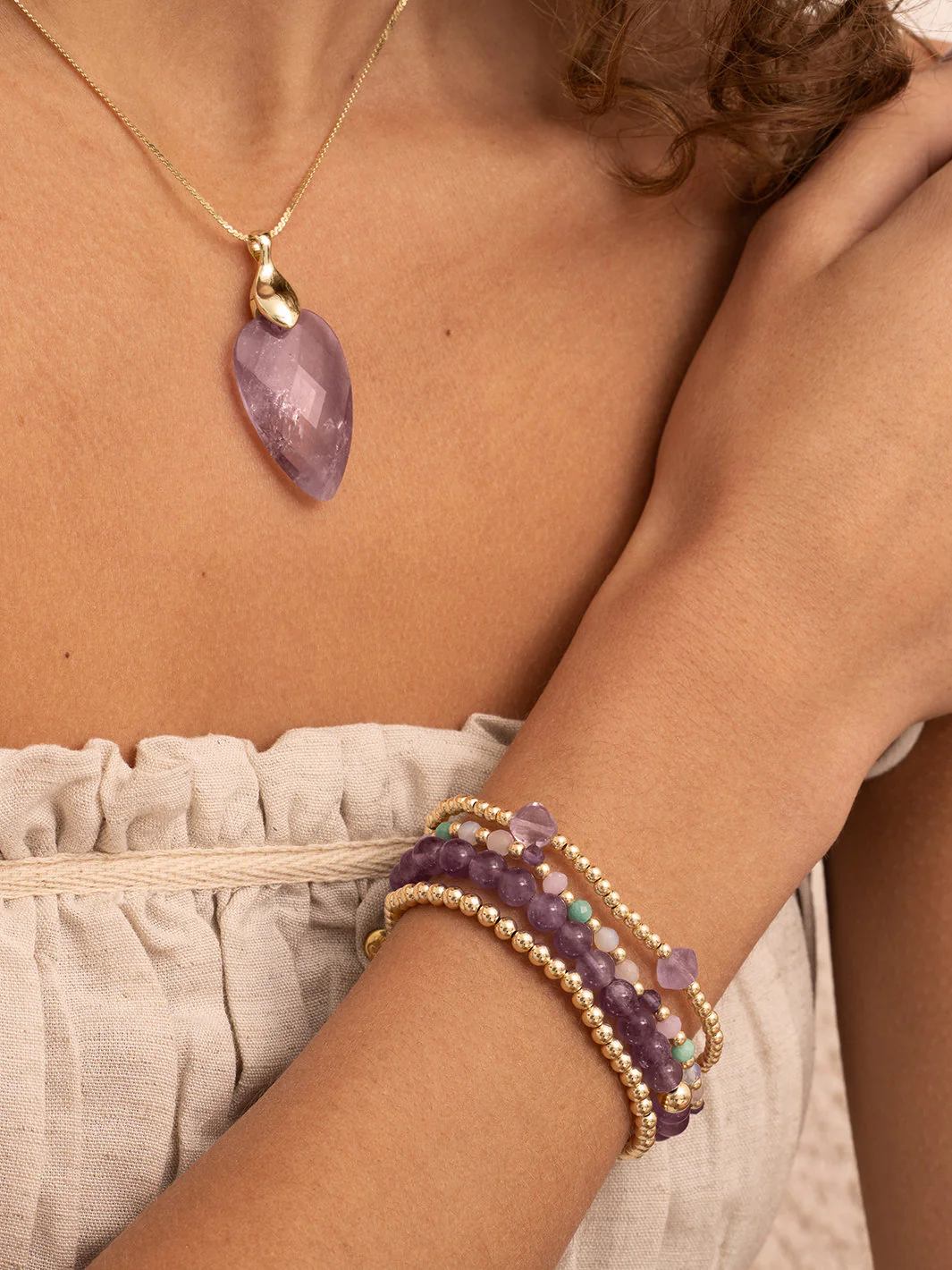 Cushion Cut Armband Amethyst - Image 2