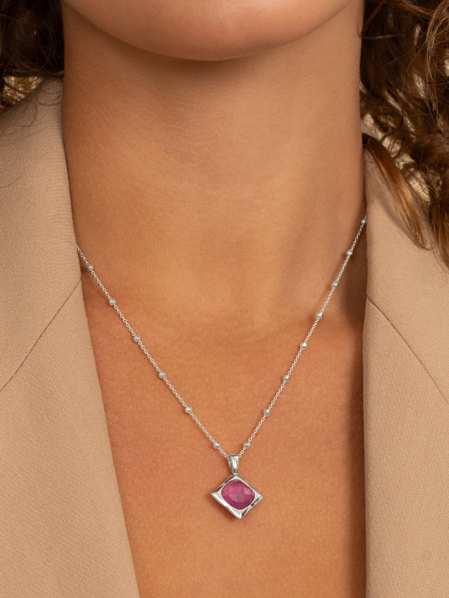 Cushion Cut Pendant Candy Jade - Image 4