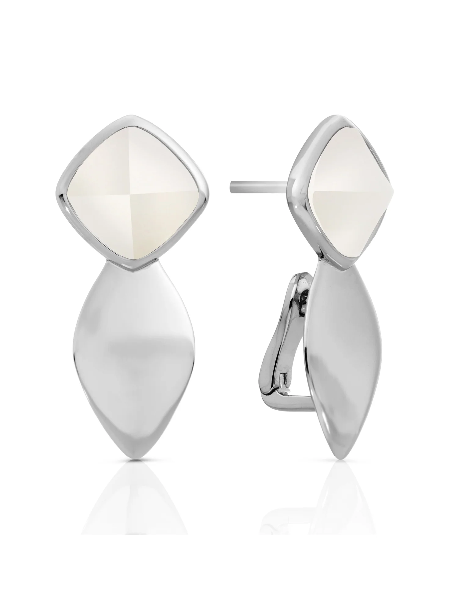 Edge Push Back Oorbellen Pearl - Image 2