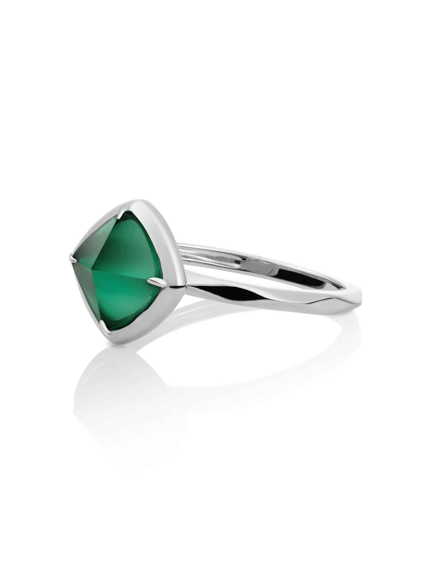 Edge Ring Petrol Green Quartz Zilver - Image 4