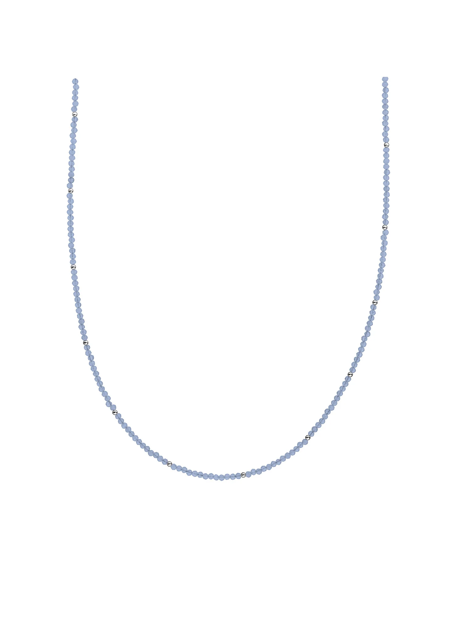 Kralen Ketting 2mm Milky Blue Jade Gold - 42cm +2cm - Image 3