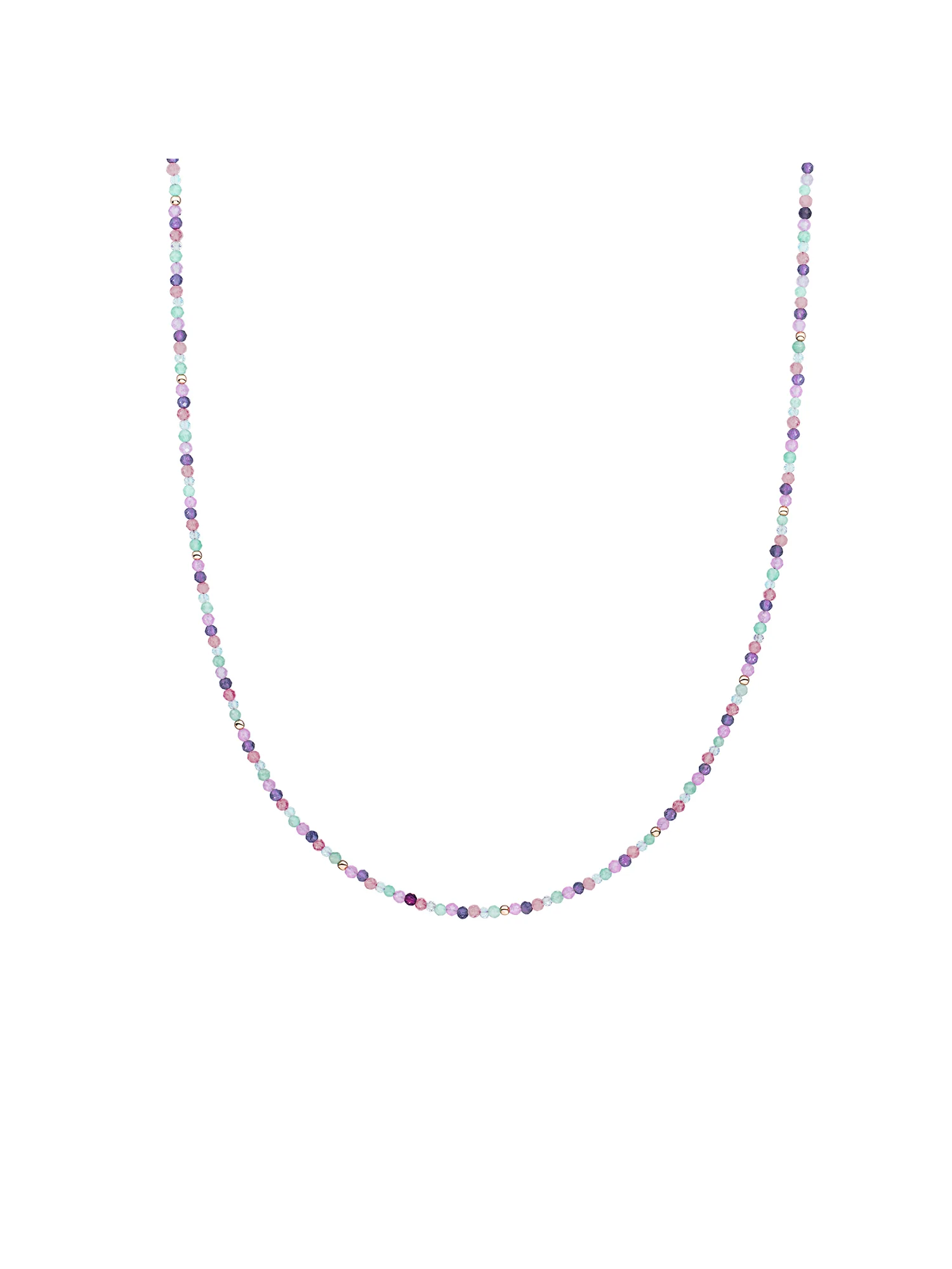 Kralen Ketting 2mm Multi Gem 42cm +2cm