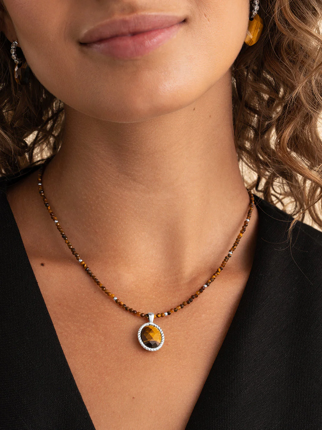 Kralen Ketting 2mm Tiger Eye 42cm +2cm - Image 4