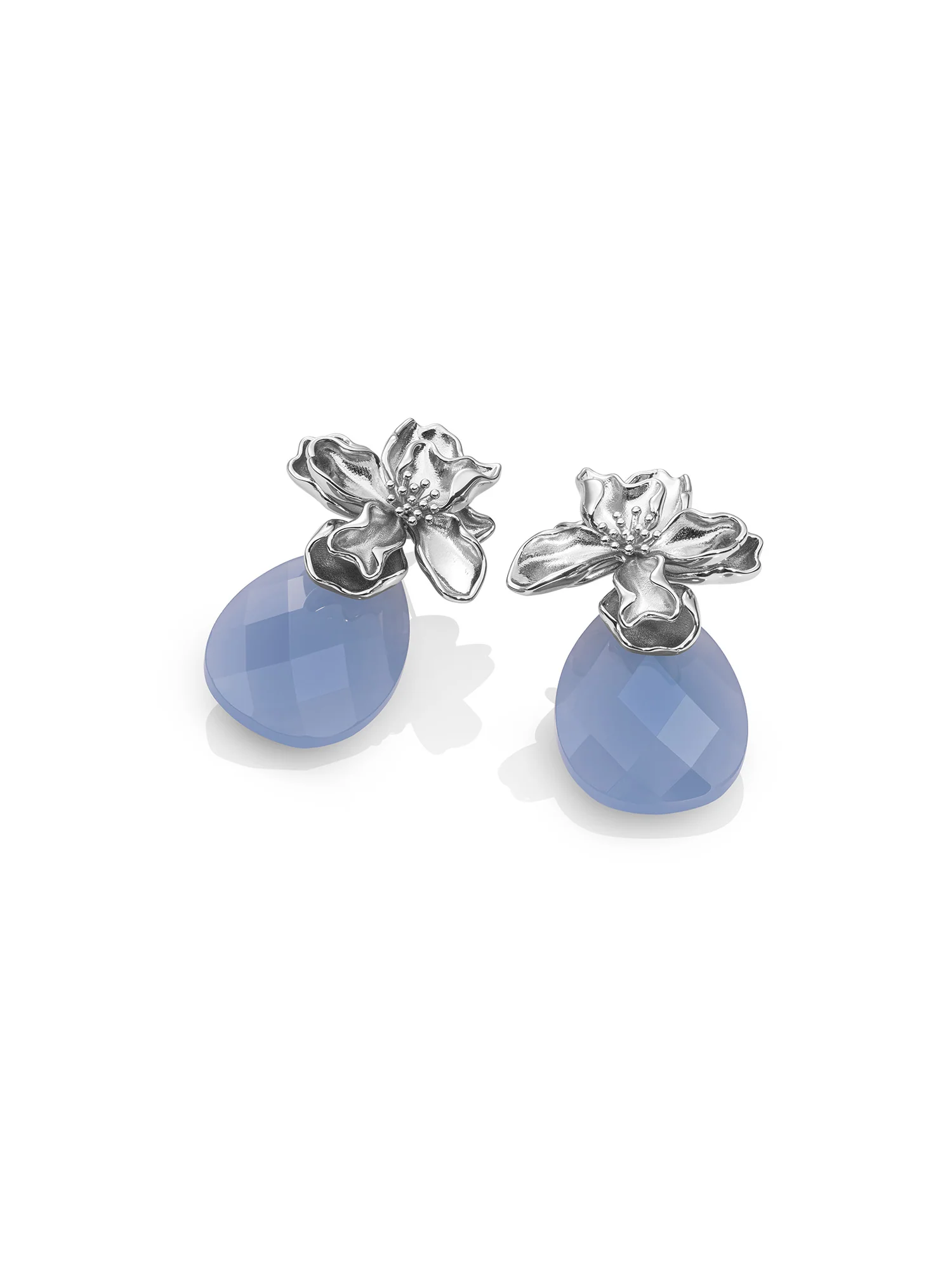 Milky Blue Jade Afterglow Botanic Push Back Oorbellen Set - Image 3