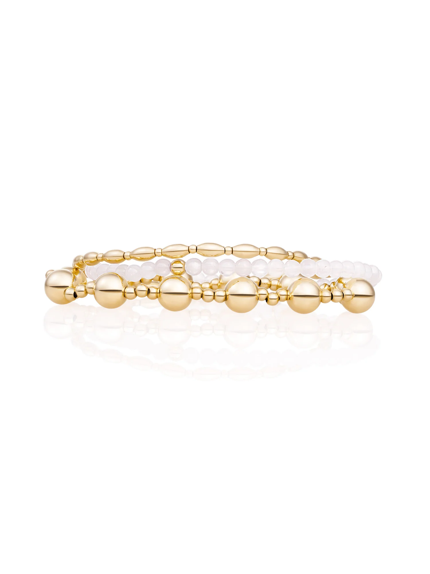 Moonstone Saturn Bold Mix Armbanden Set Goud