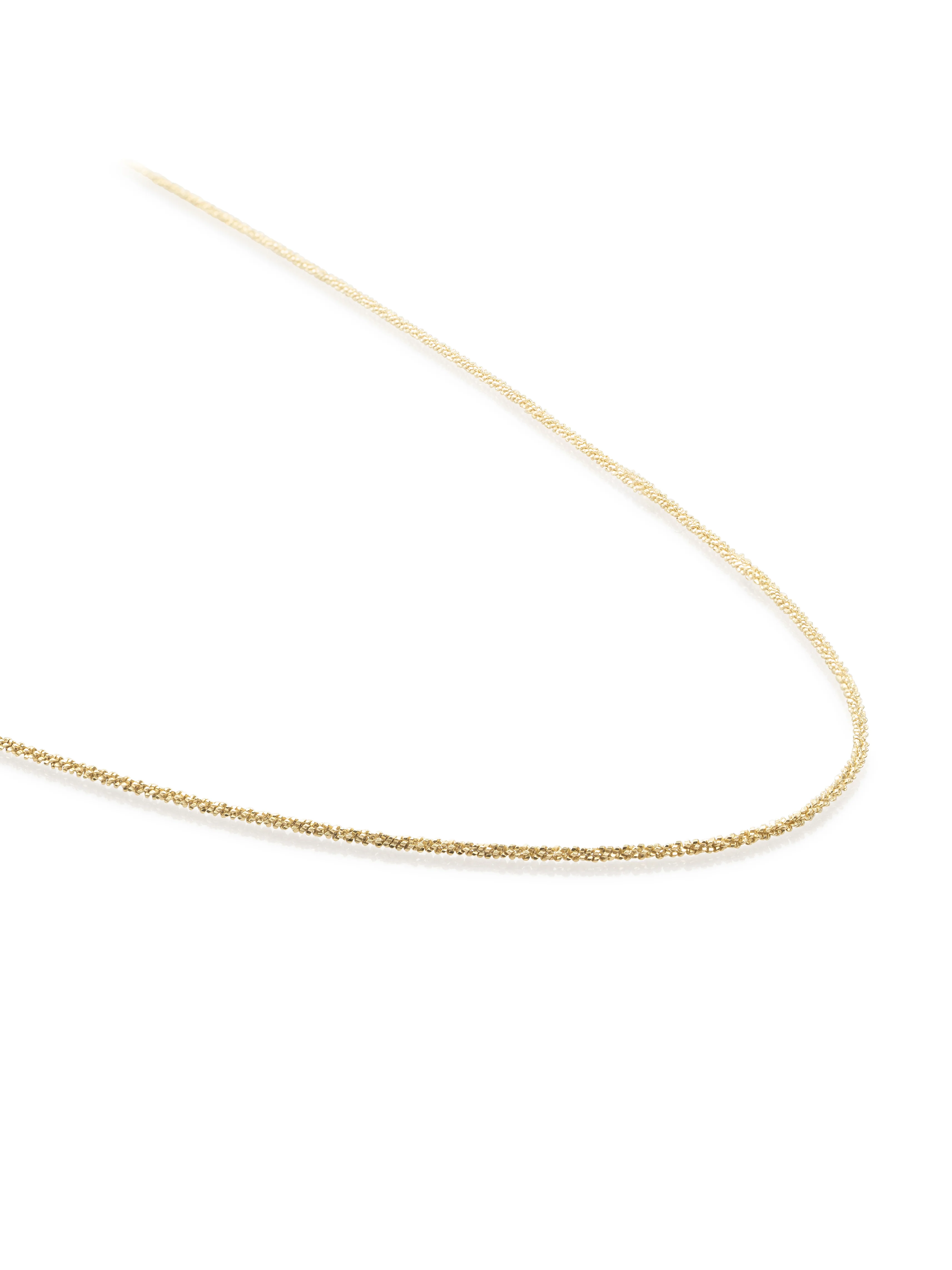 Necklace - Criss Cross chain gold plated - Silver - 90cm