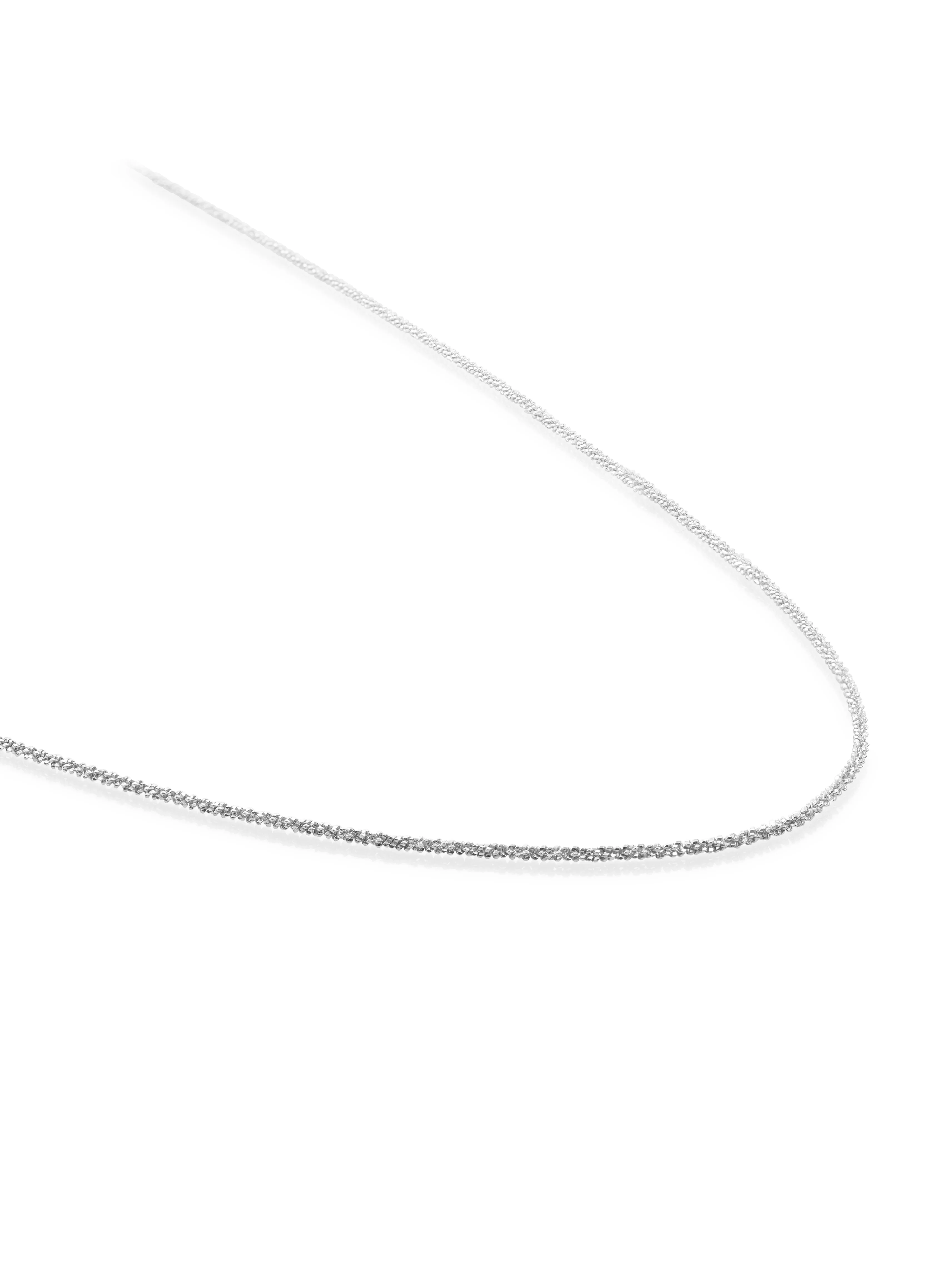 Necklace - Criss Cross chain rhodium plated - Silver - 70cm