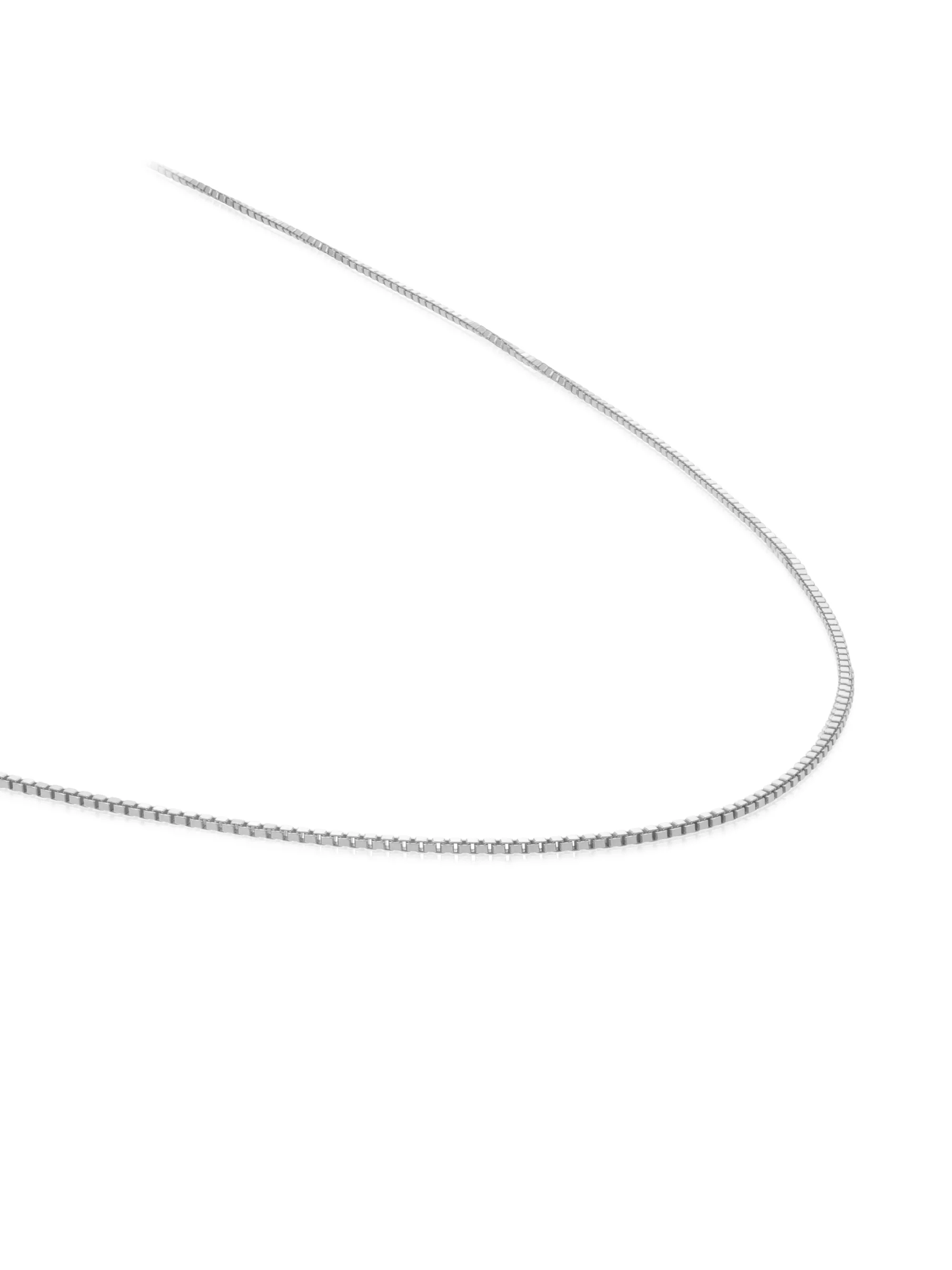 Square Box Ketting 80cm Zilver