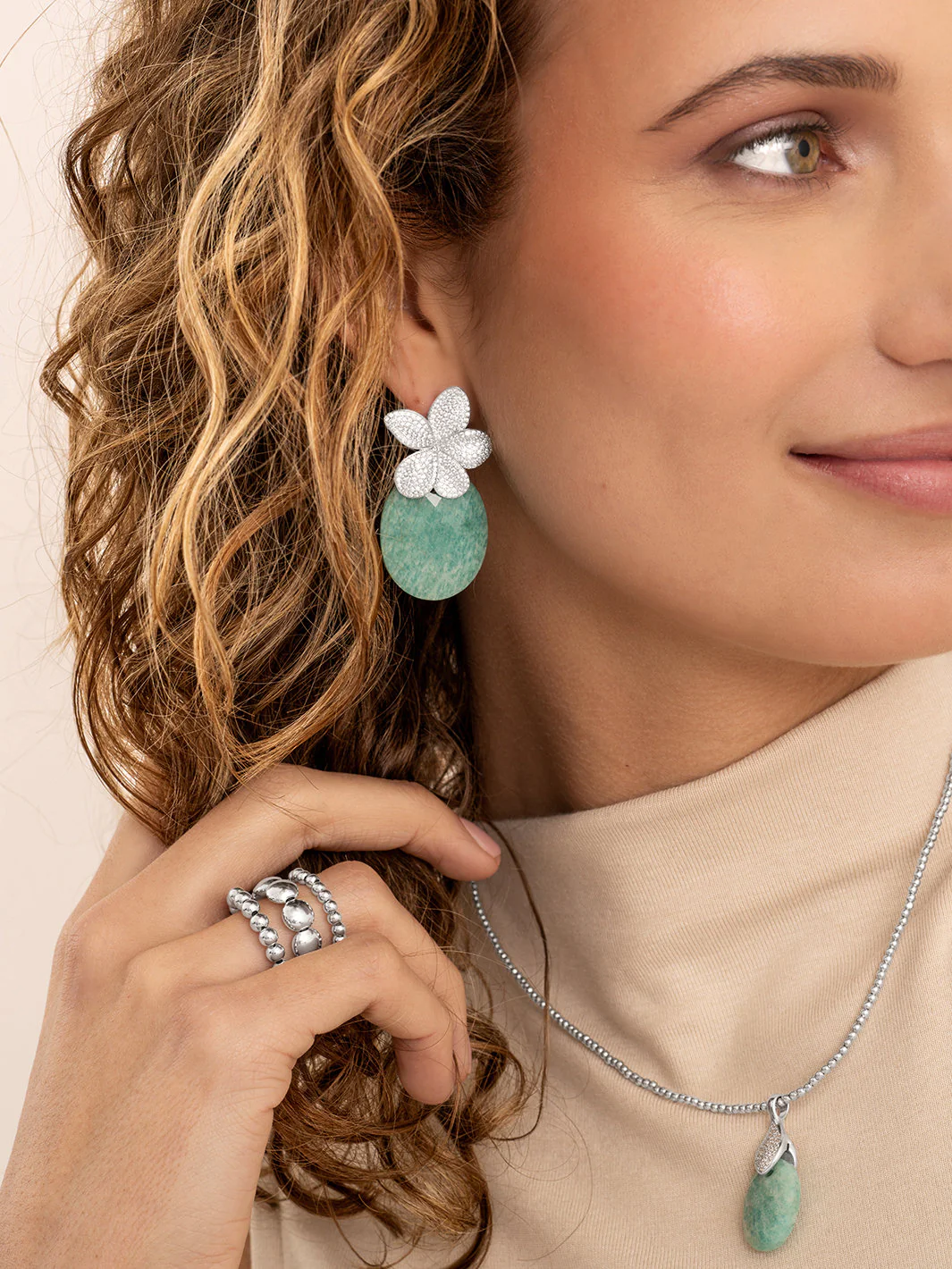 Oorbel Edelstenen Afterglow Rich Green Amazonite - Image 3