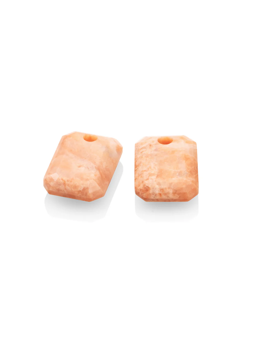 Oorbel Edelstenen Baguette Peach Rhodonite