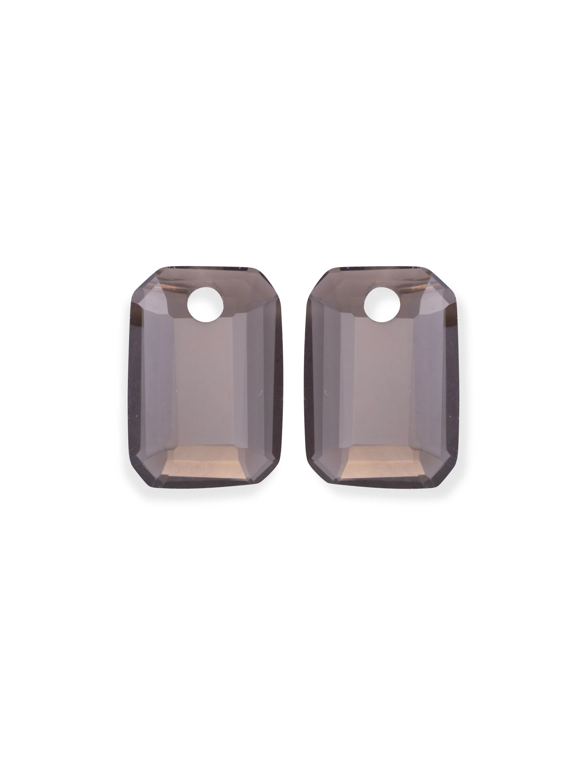 Oorbel Edelstenen Baguette Smoky Quartz