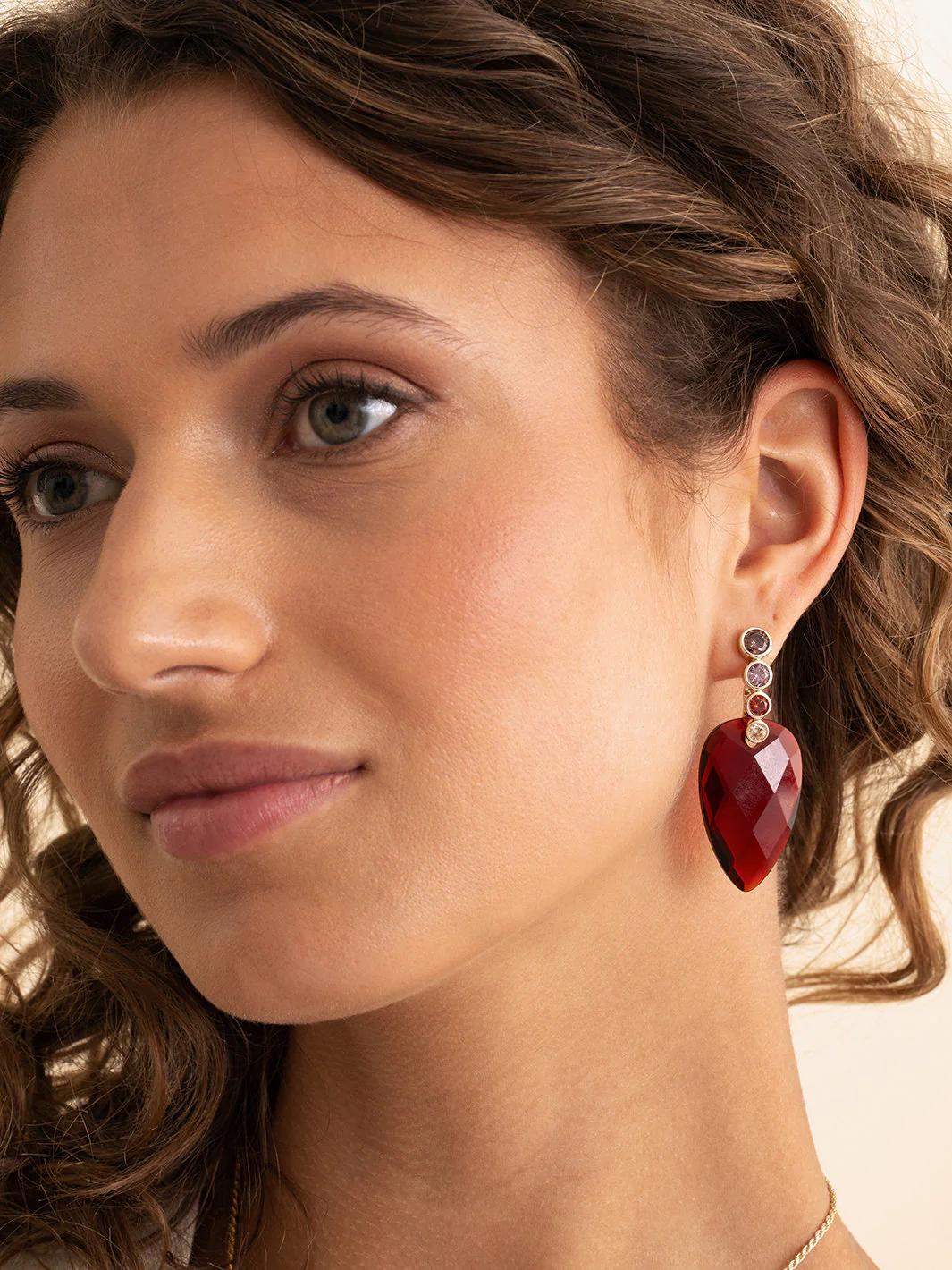 Oorbel Edelstenen Blossom Ruby Quartz - Image 2