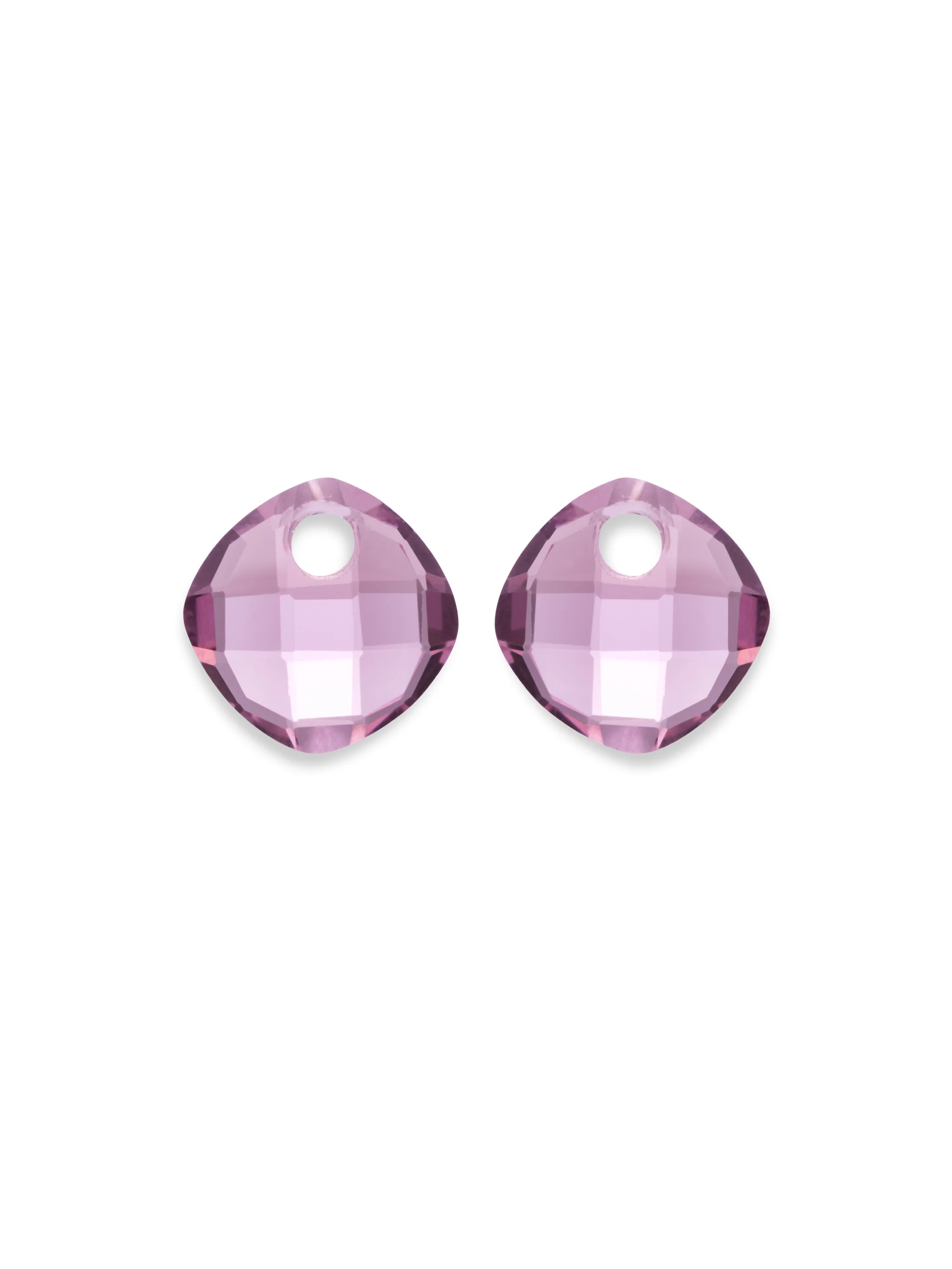 Oorbel Edelstenen Cushion Cut Aubergine Quartz