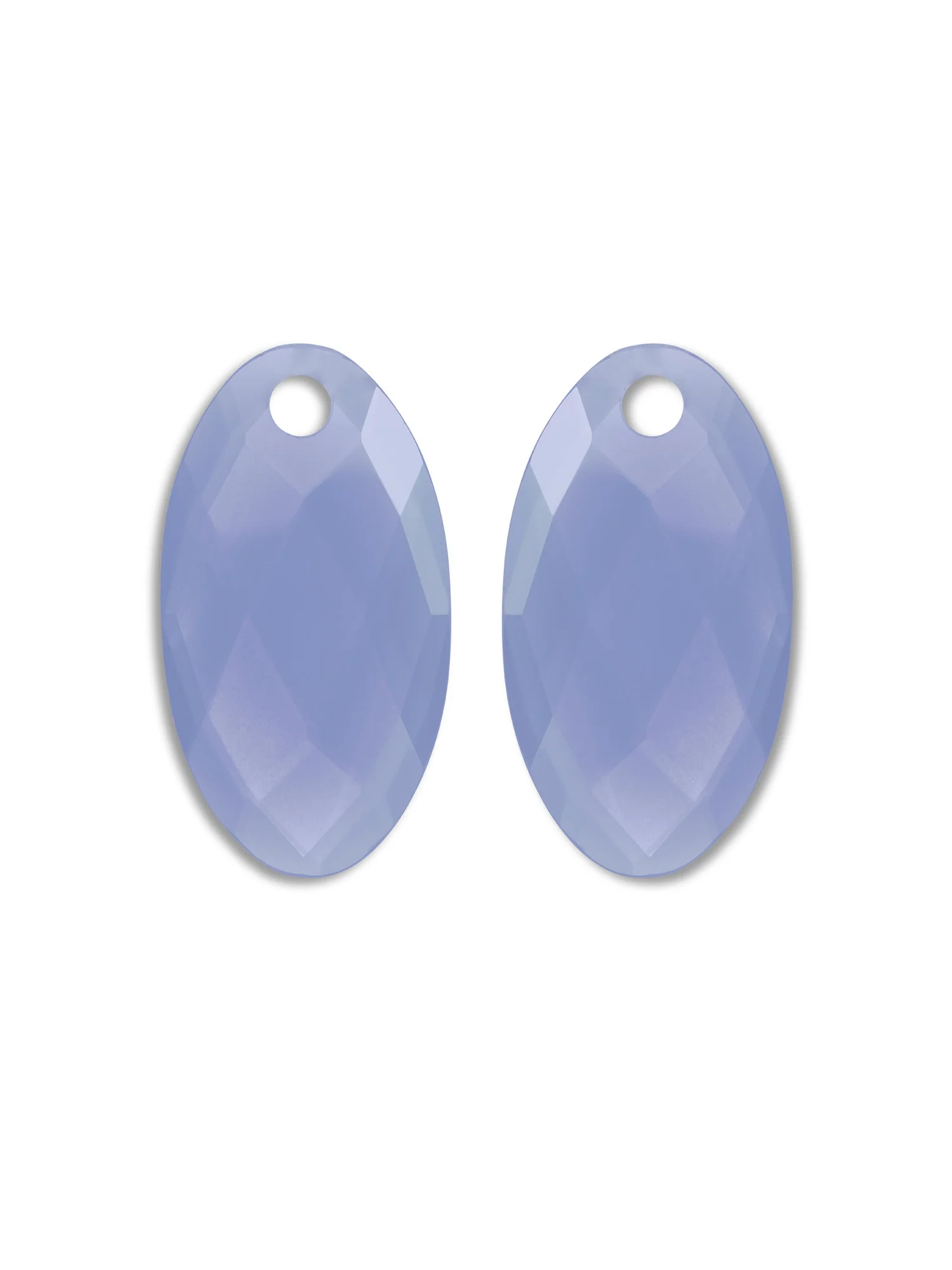 Oorbel Edelstenen Large Leaf Milky Blue Jade