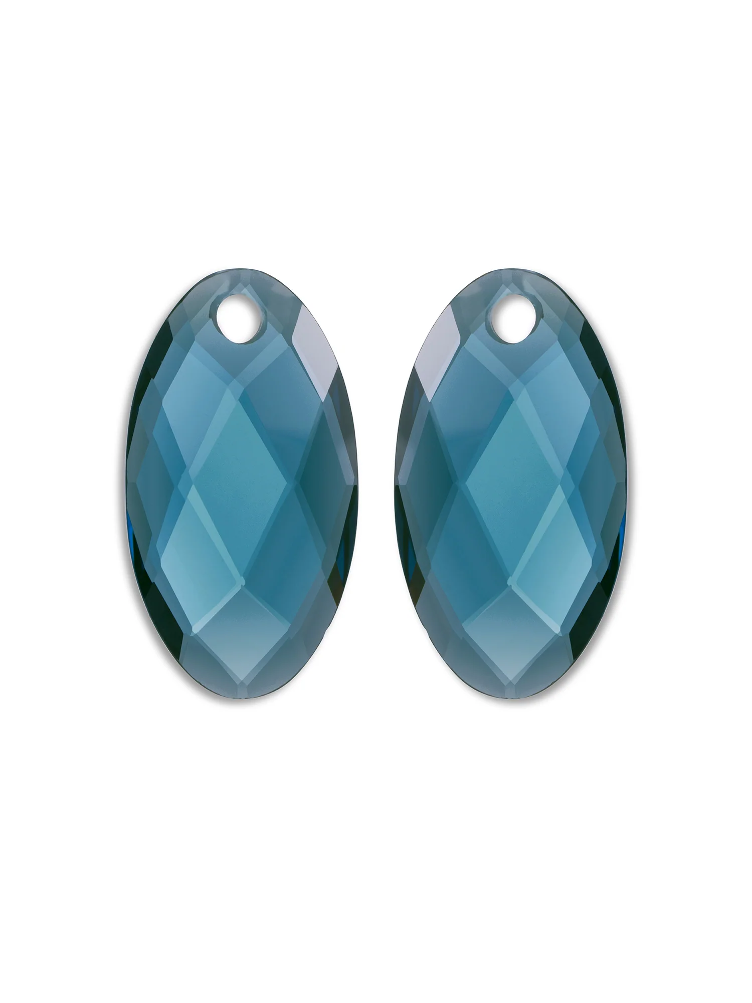 Oorbel Edelstenen Large Leaf Ocean Topaz Quartz