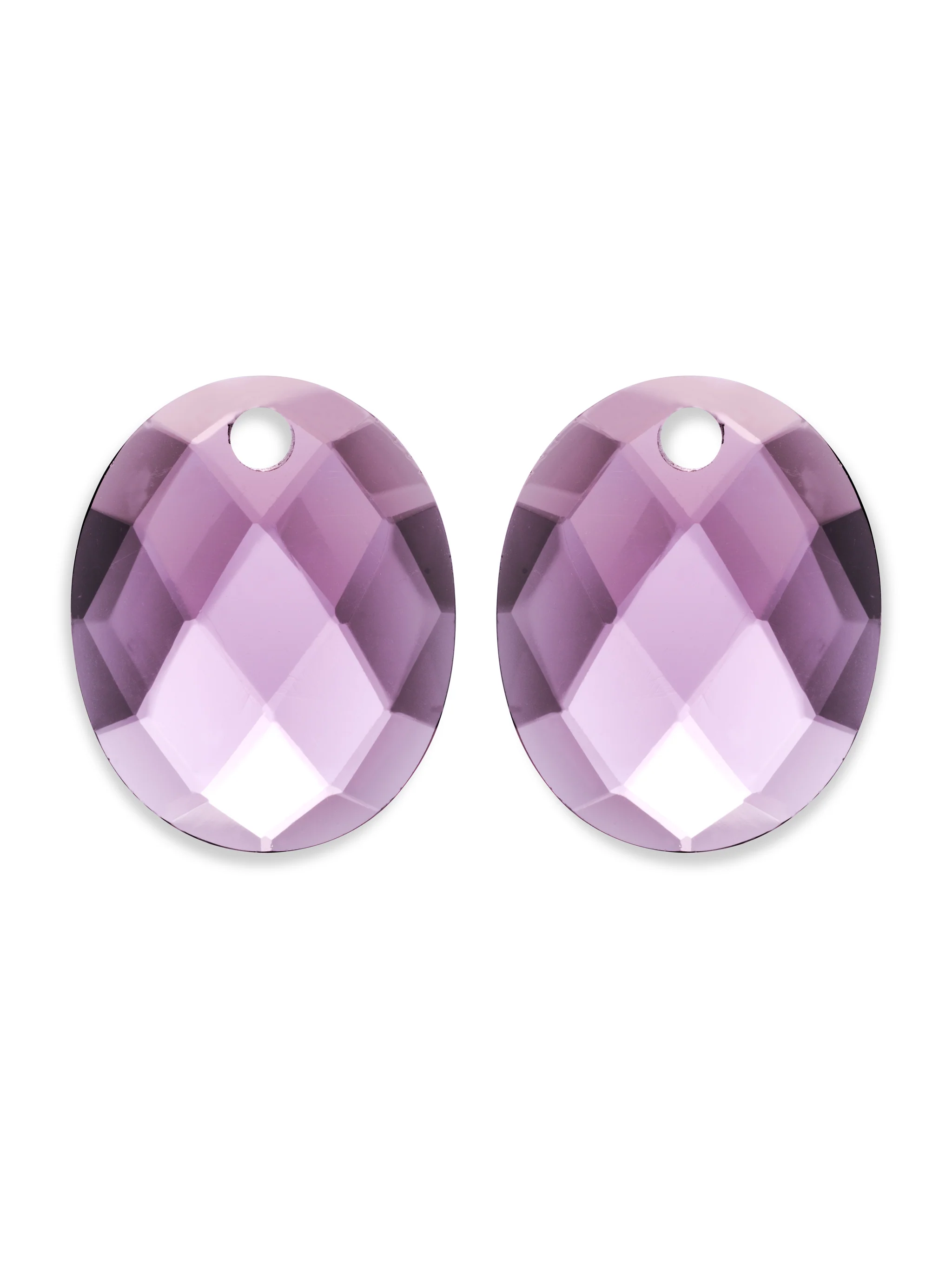 Oorbel Edelstenen Large Oval Aubergine Quartz