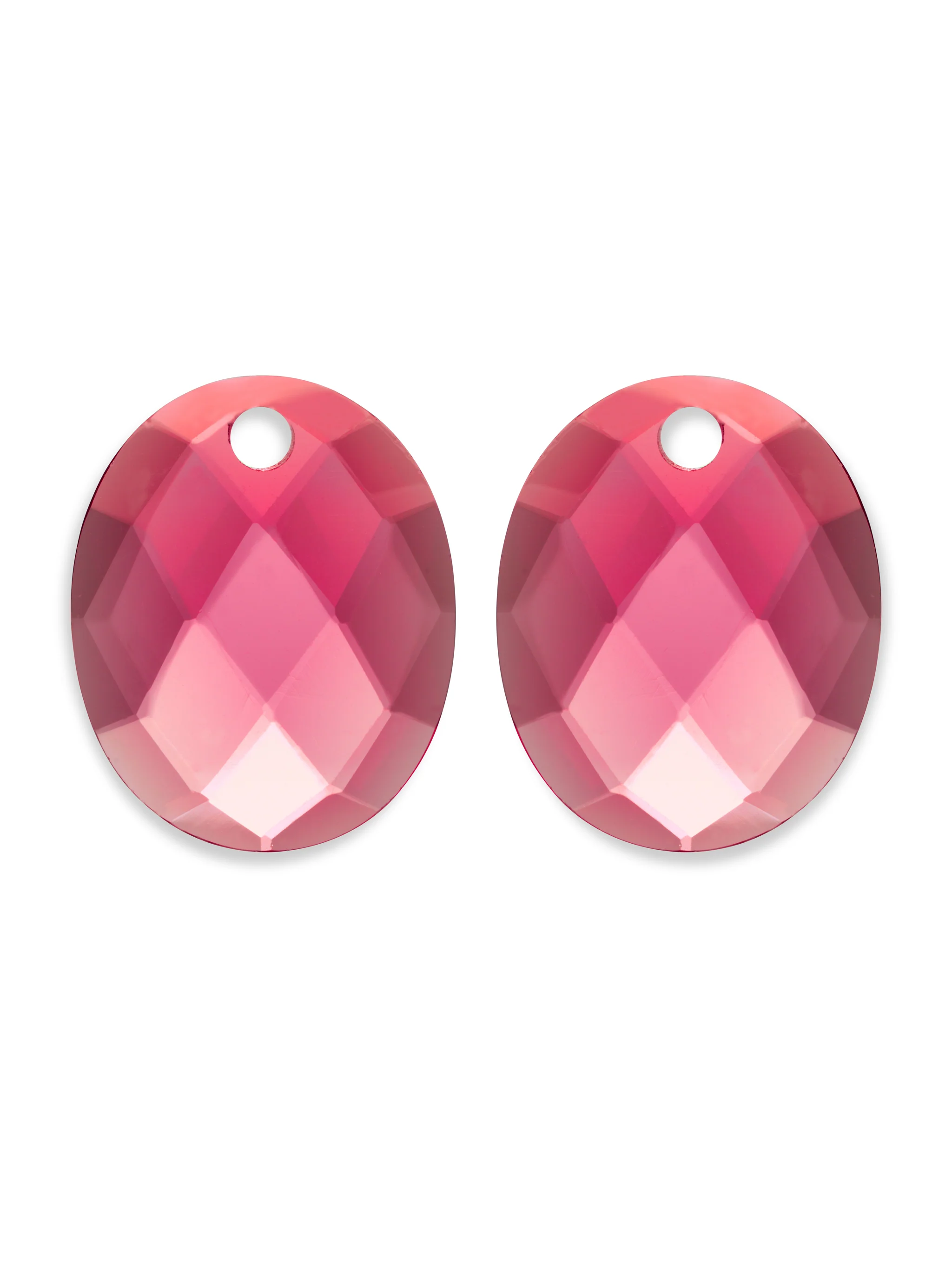 Oorbel Edelstenen Large Oval Fuchsia Quartz