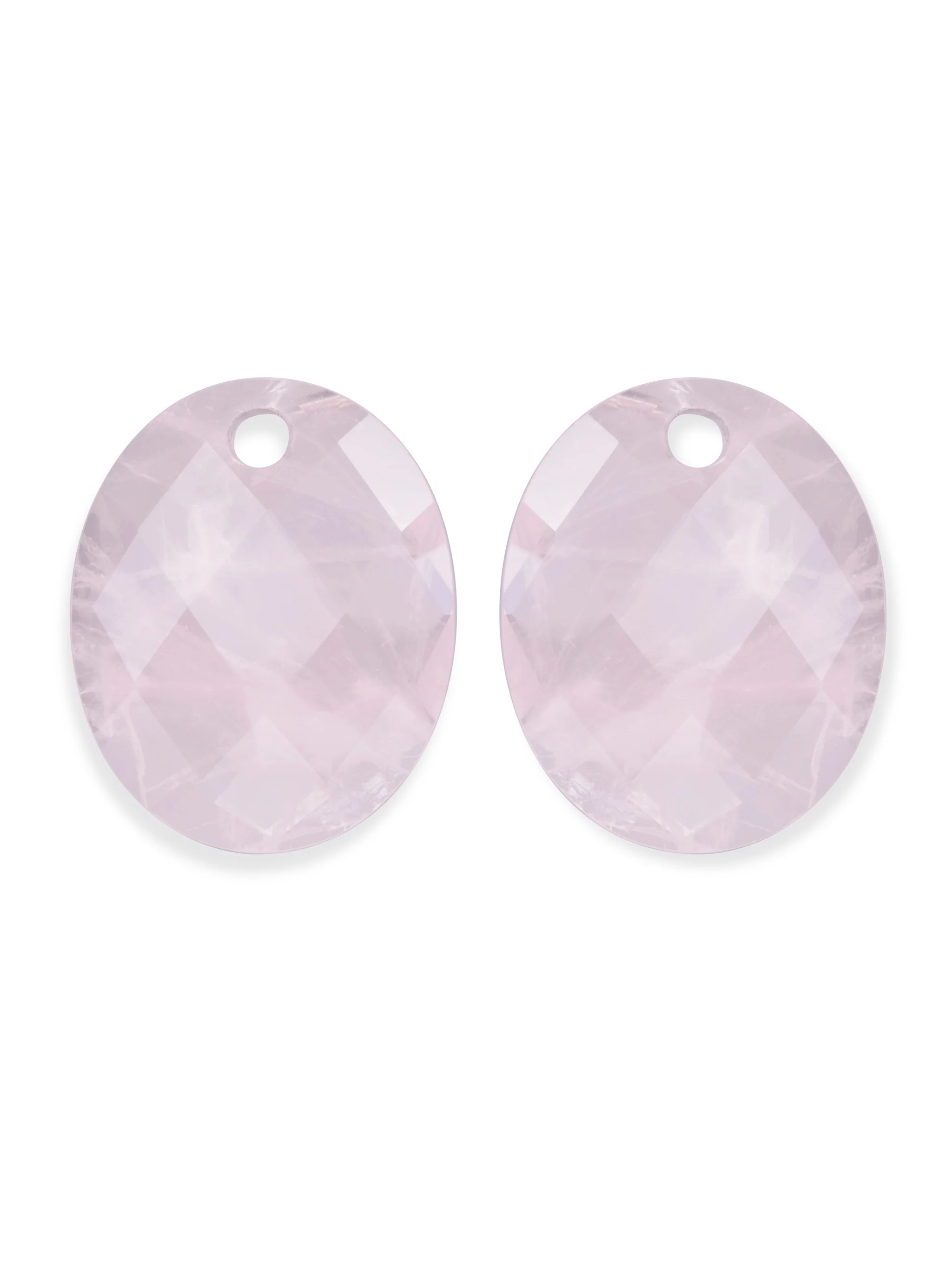 Oorbel Edelstenen Large Oval Rose Quartz
