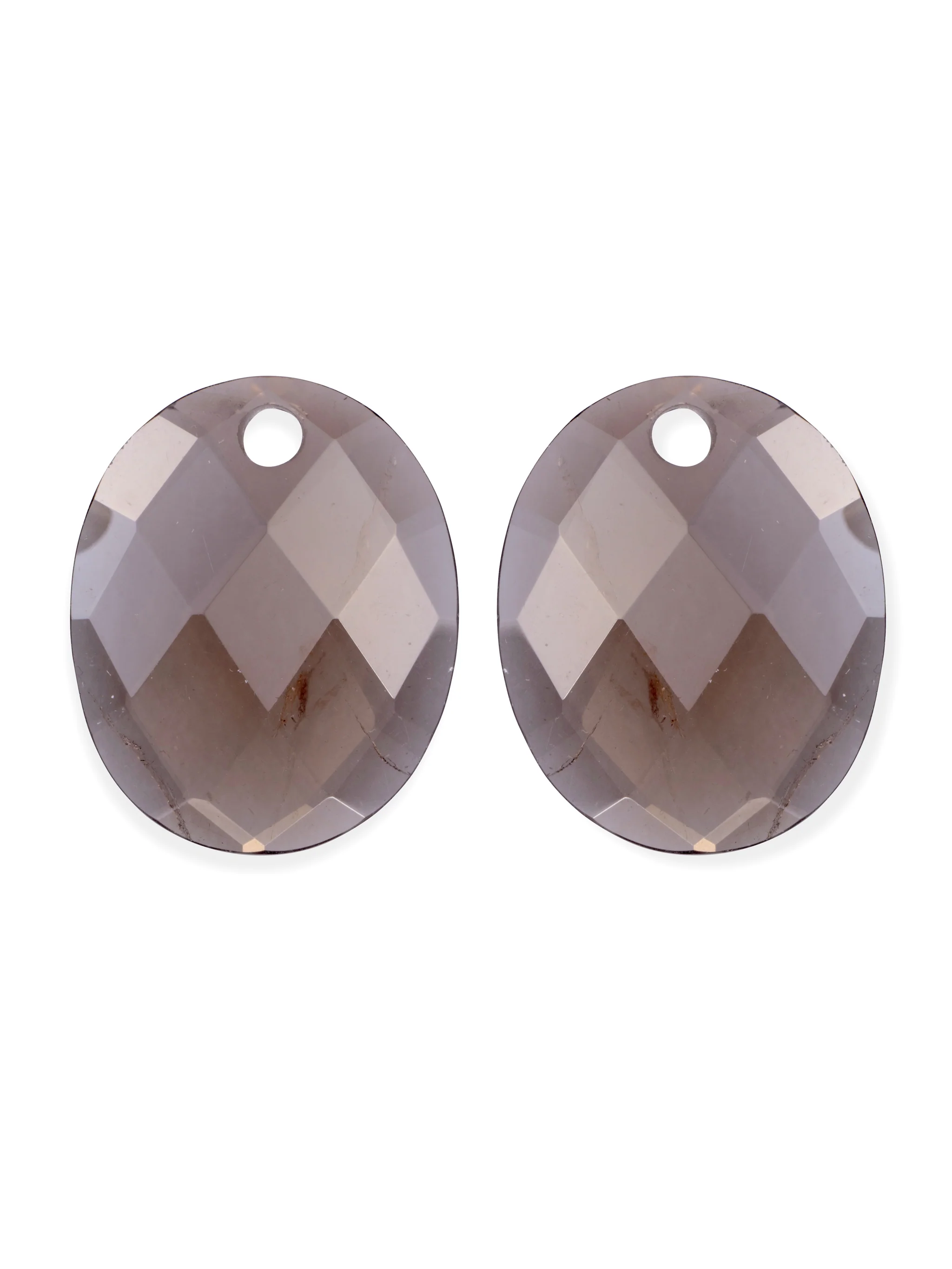 Oorbel Edelstenen Large Oval Smoky Quartz