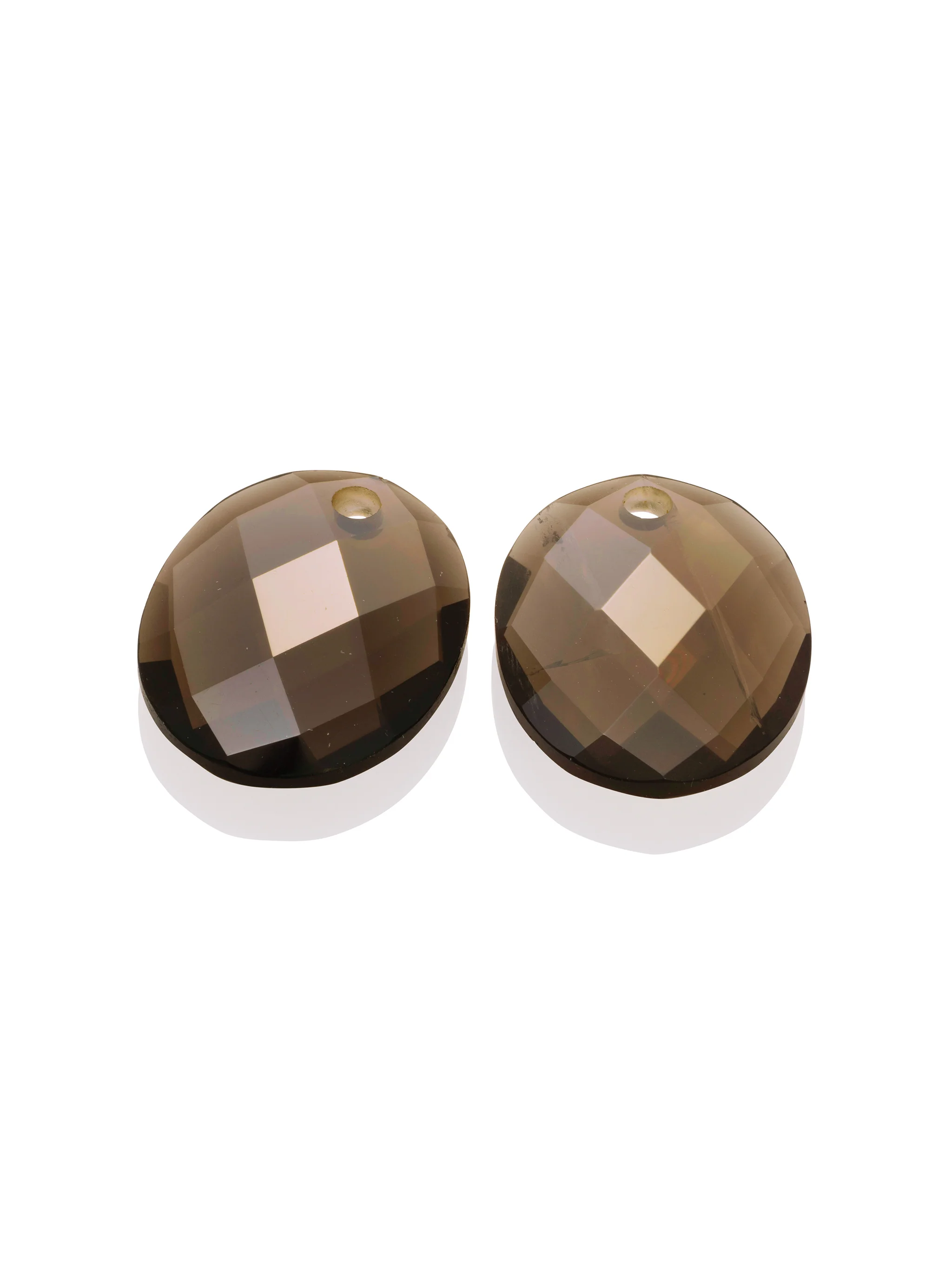 Oorbel Edelstenen Large Oval Smoky Quartz - Image 2