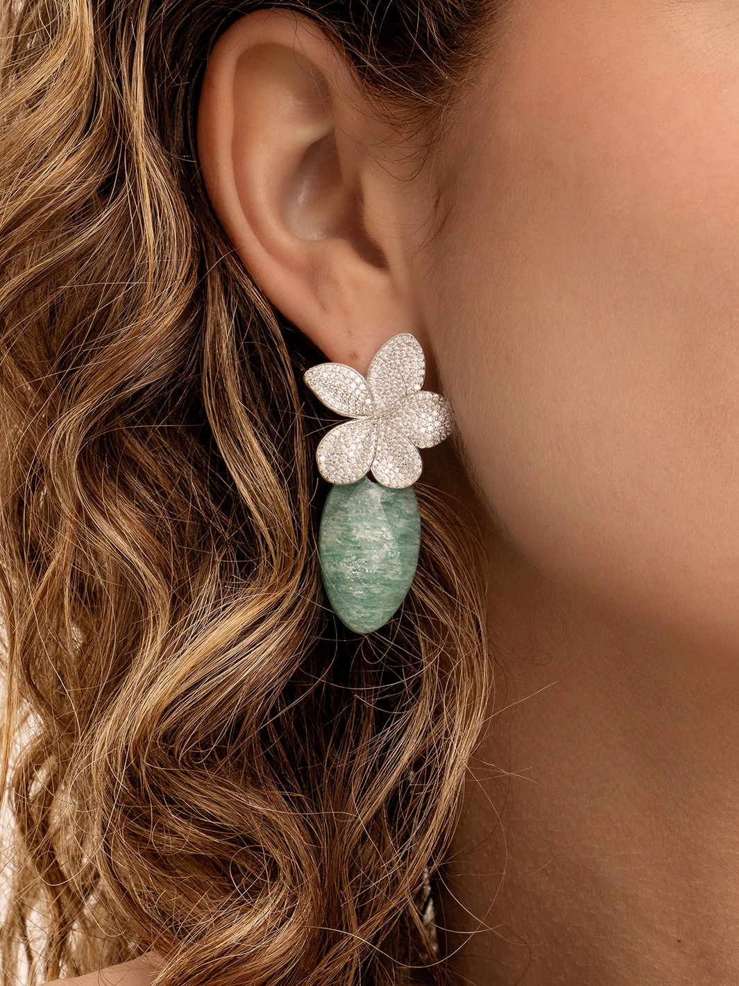 Oorbel Edelstenen Leaf Amazonite - Image 2