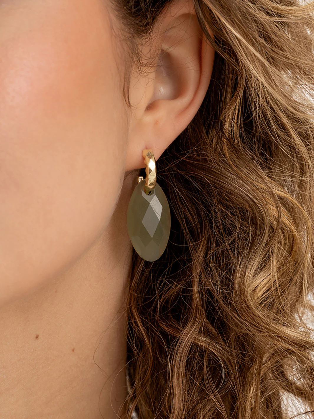 Oorbel Edelstenen Leaf Lime Jade - Image 2