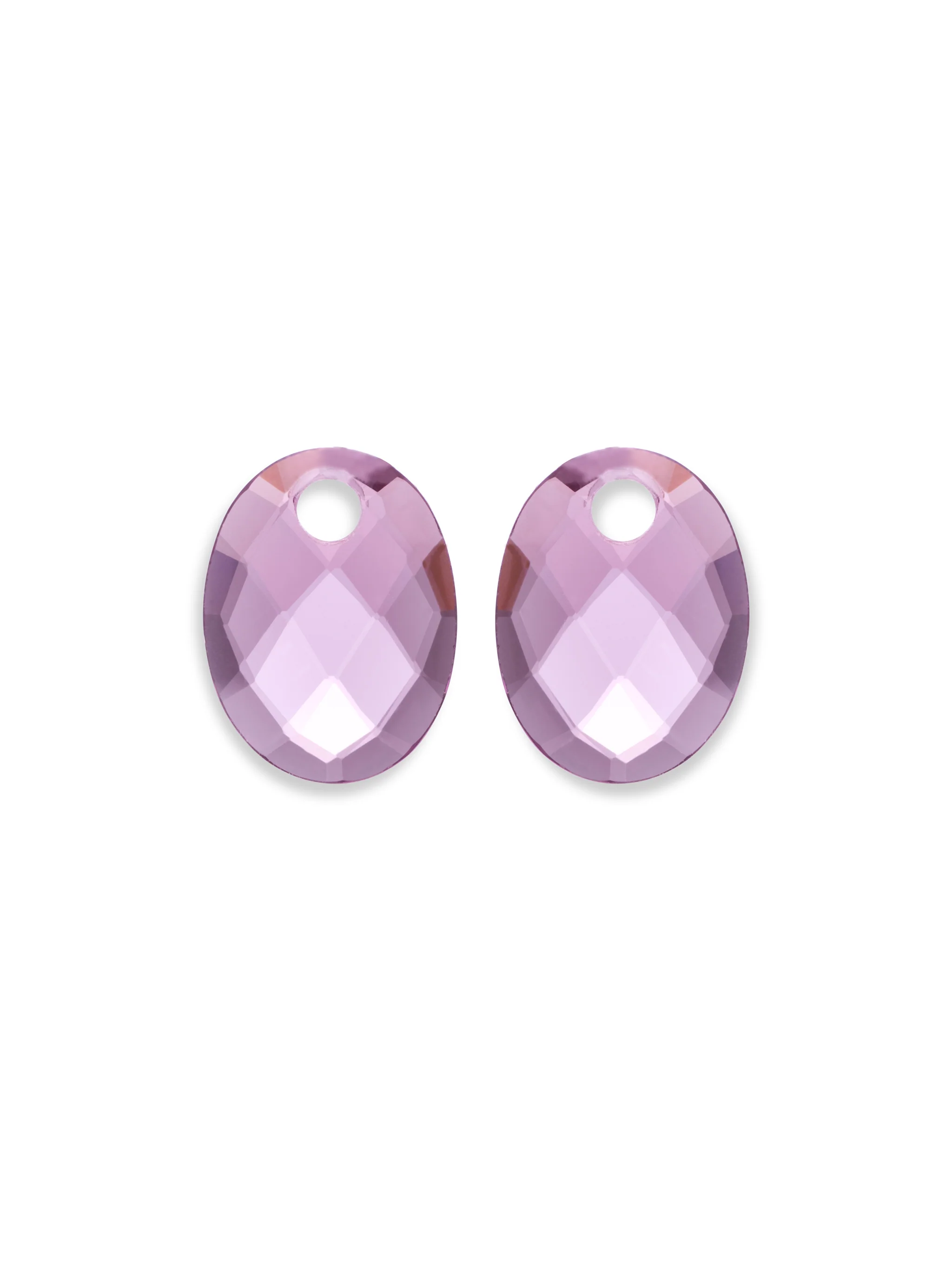 Oorbel Edelstenen Medium Oval Aubergine Quartz