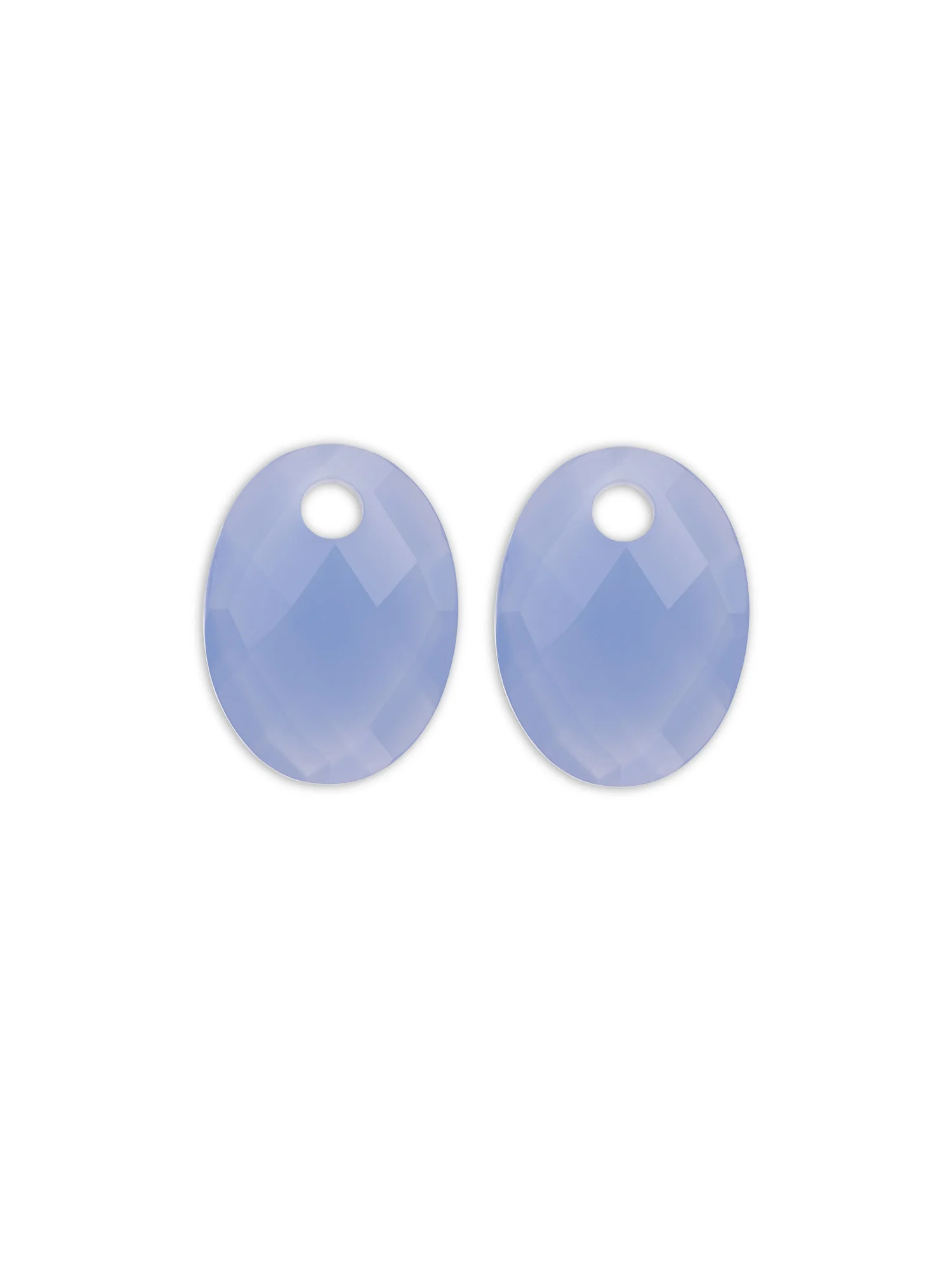 Oorbel Edelstenen Medium Oval Milky Blue Jade