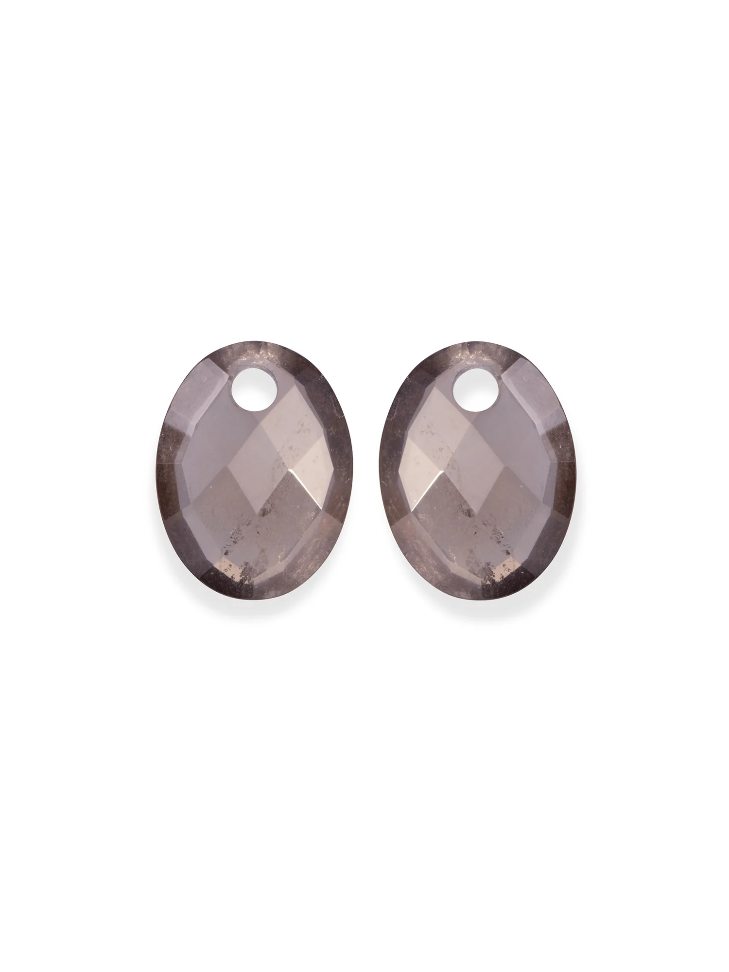 Oorbel Edelstenen Medium Oval Smoky Quartz