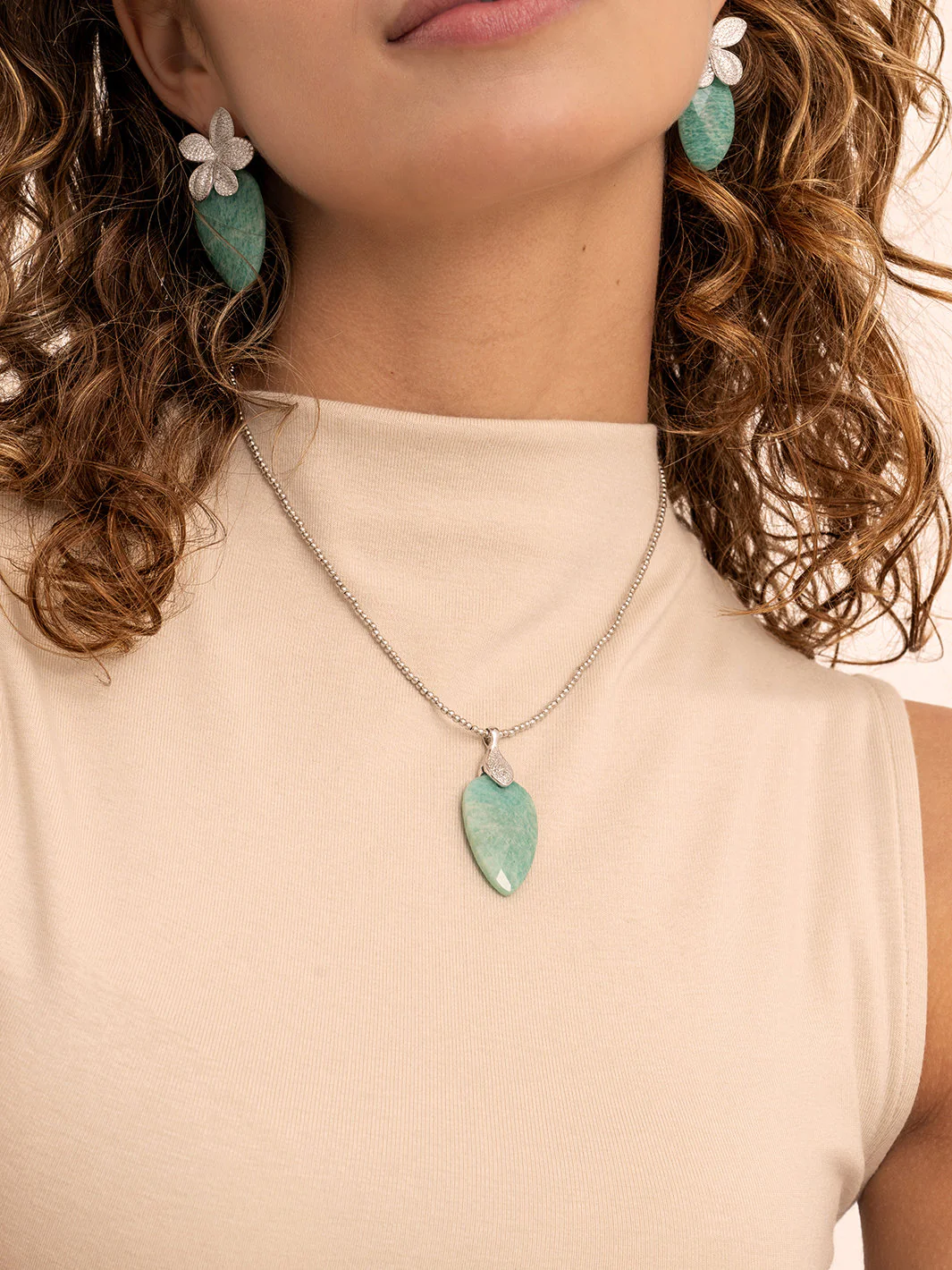 Pendant Edelsteen Blossom Amazonite - Image 2