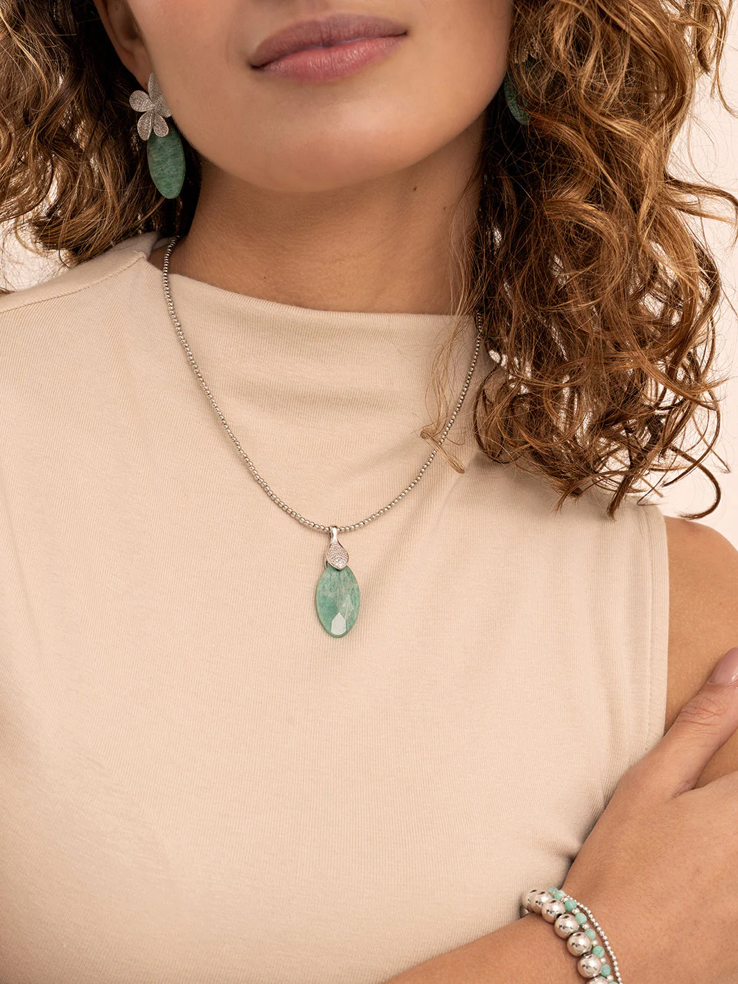 Pendant Edelsteen Leaf Amazonite - Image 2