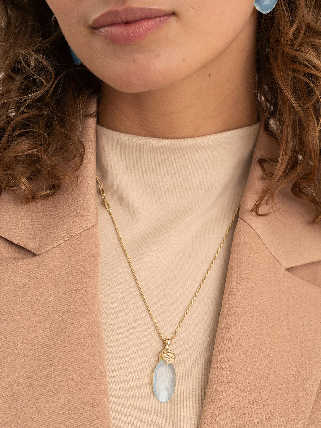 Pendant Edelsteen Leaf Opalite - Image 2