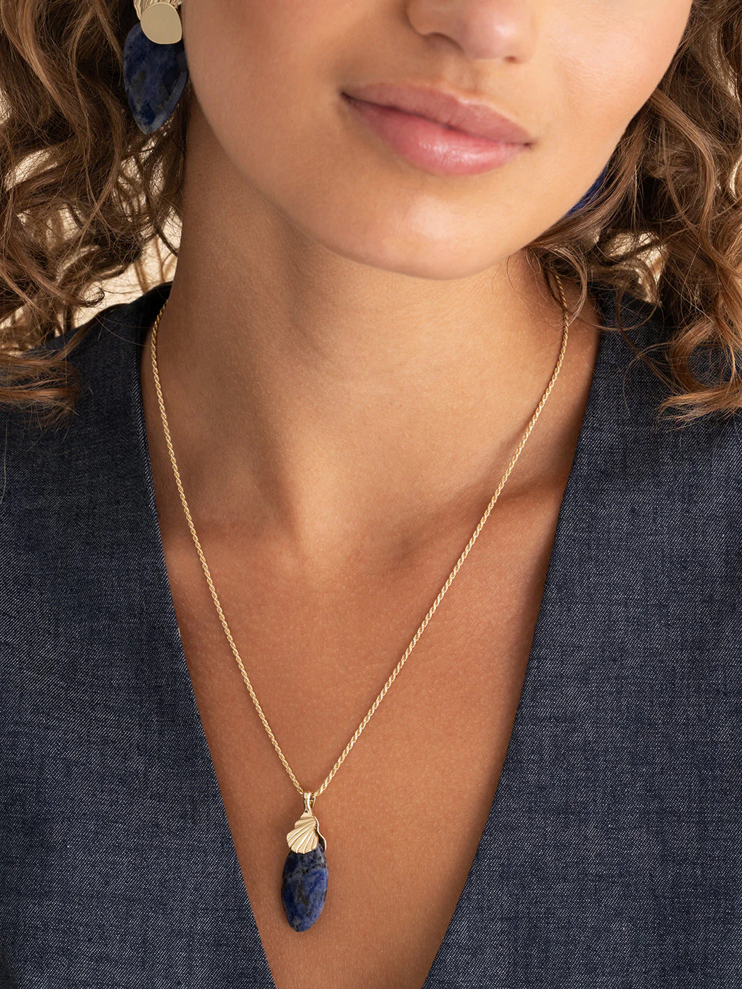 Pendant Edelsteen Leaf Sodalite - Image 2