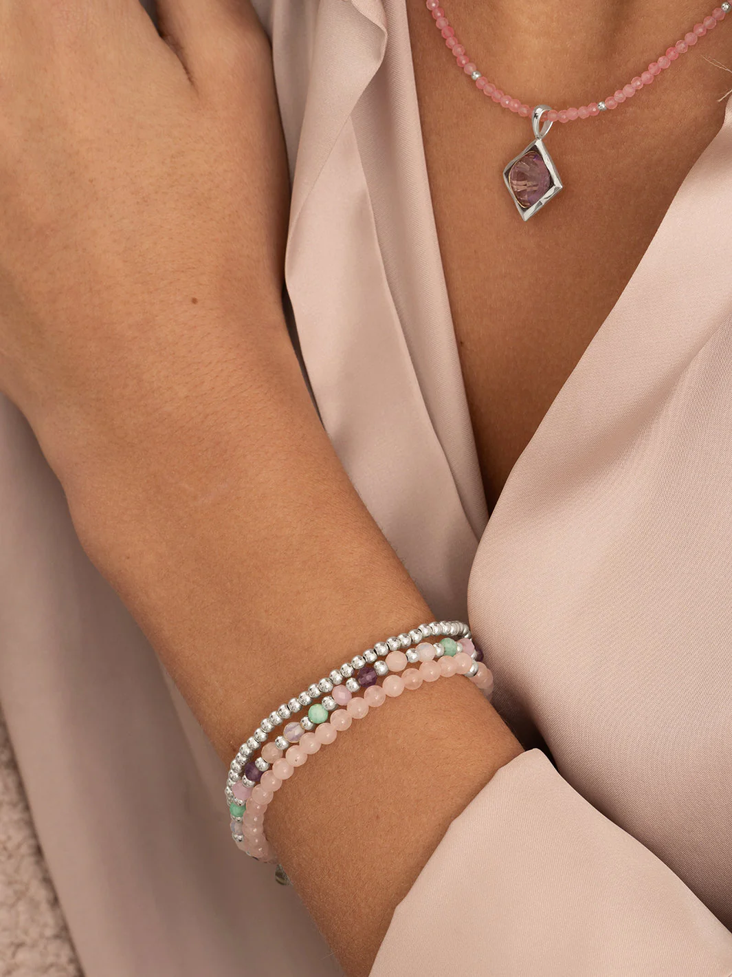 Saturn Armband Small Rose Quartz - Image 4