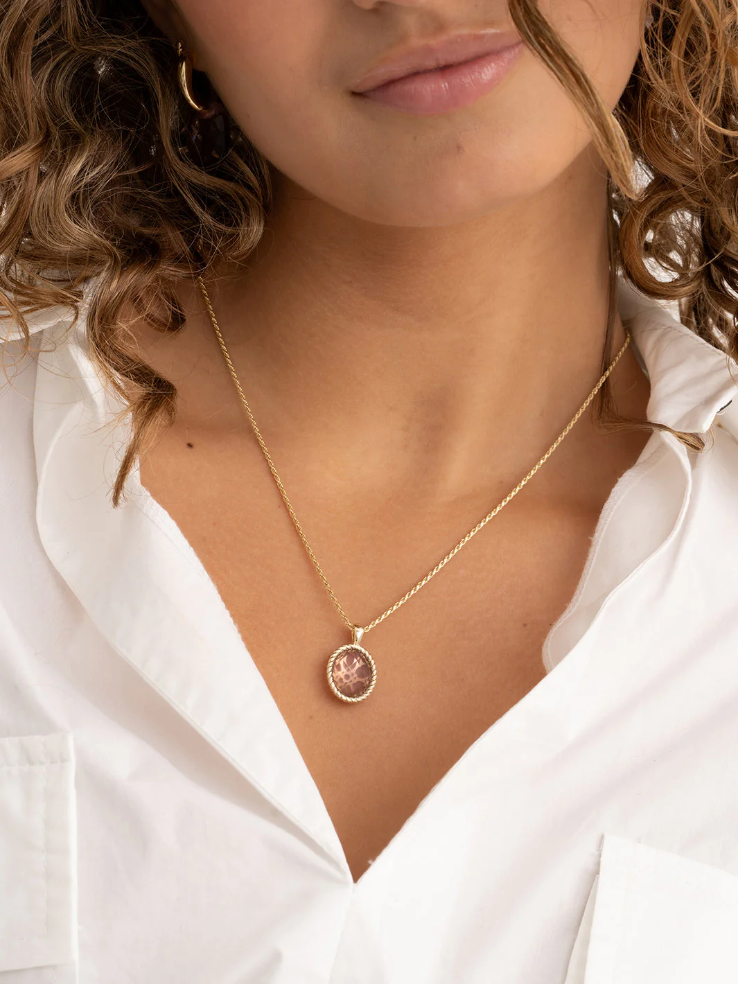 Twist Pendant Aubergine Quartz - Image 2