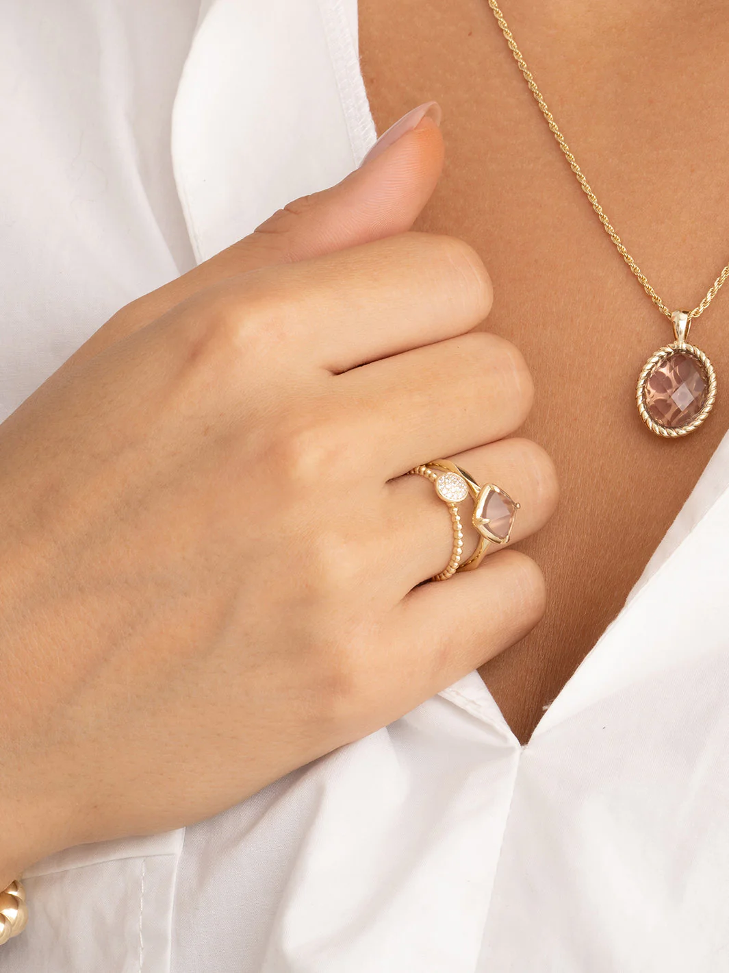 Twist Pendant Aubergine Quartz - Image 3