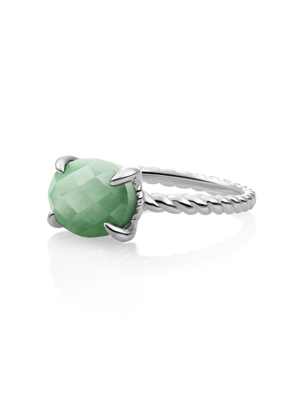 Twist Ring Green Aventurine Zilver - Image 4