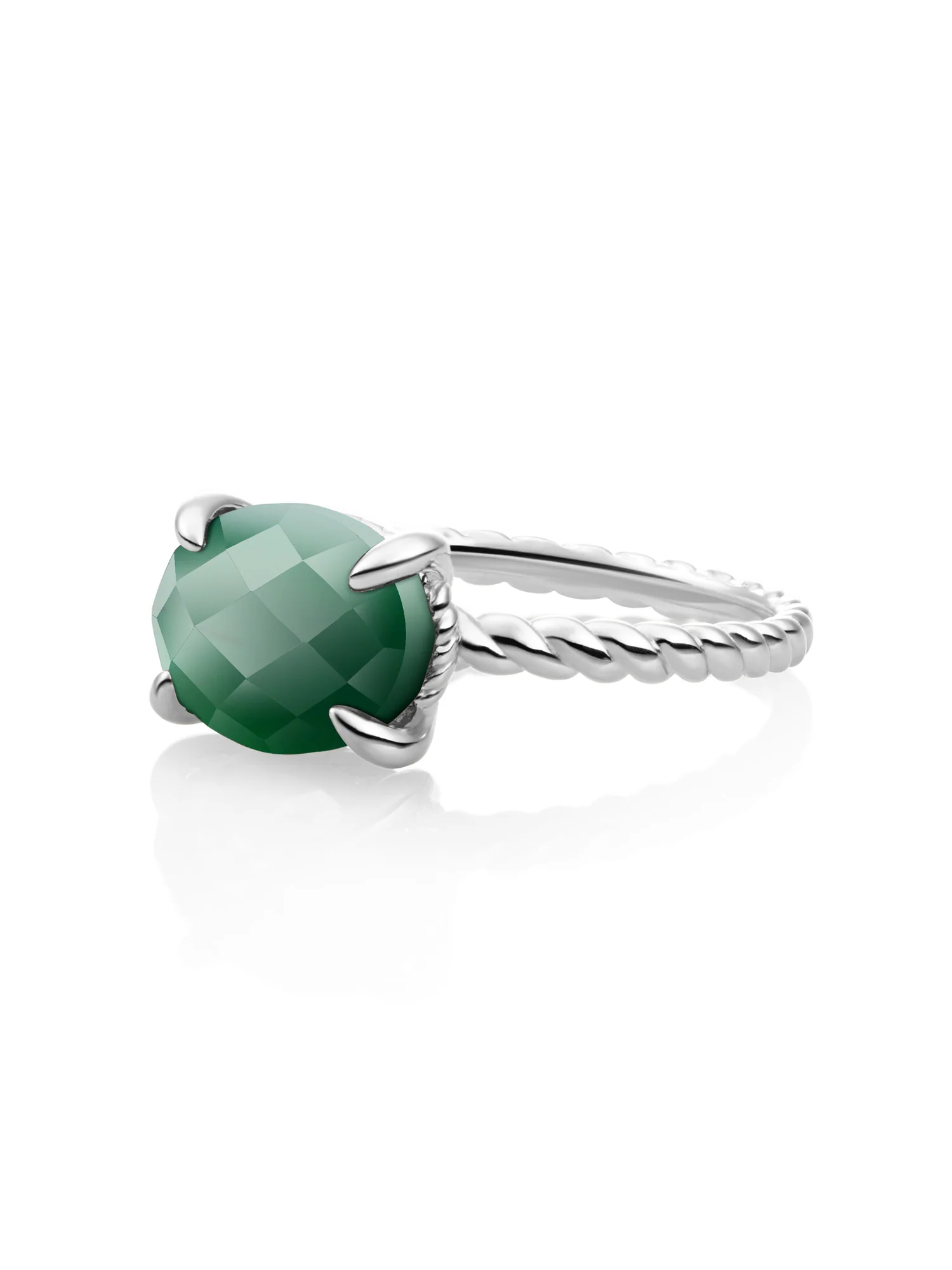 Twist Ring Green Onyx Zilver - Image 5