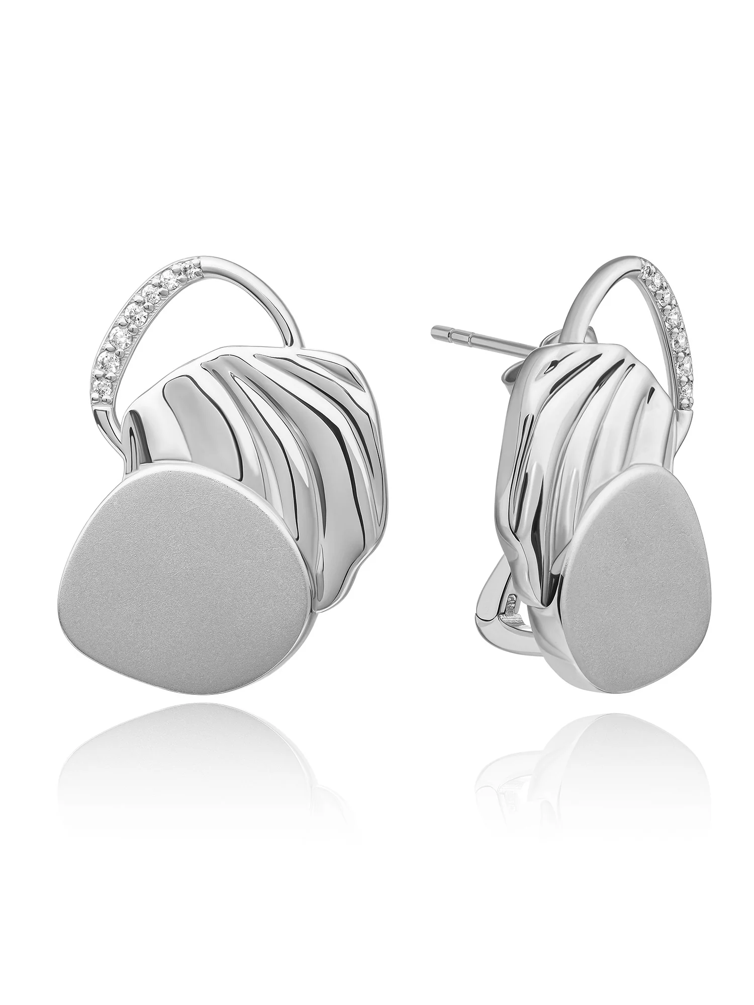 Uneven Push Back Oorbellen Zirconia - Image 4